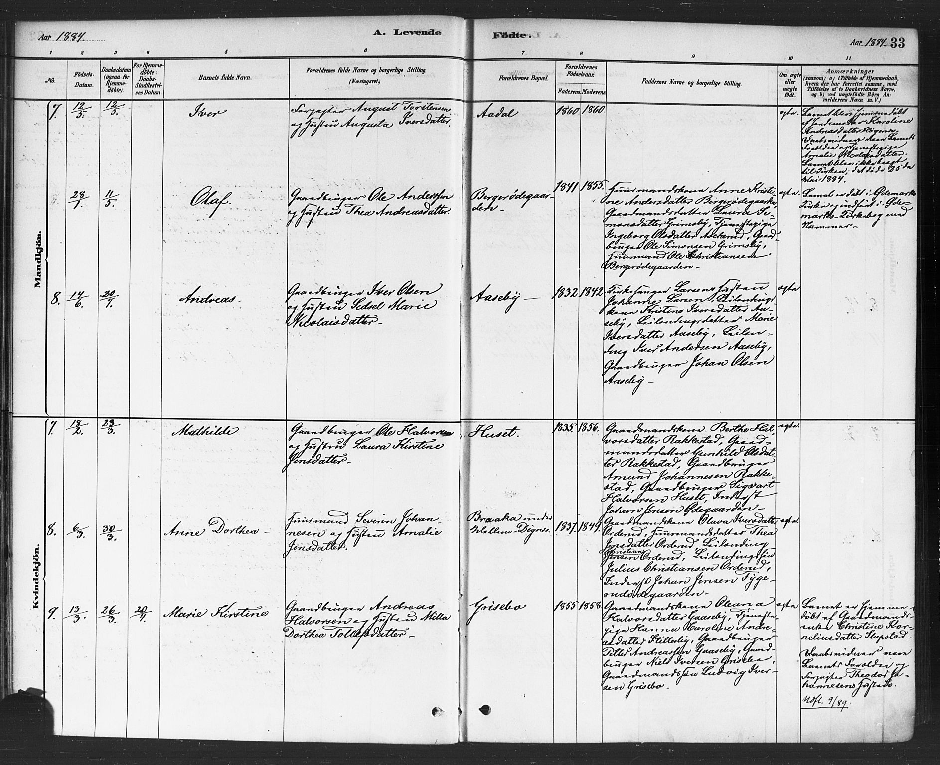 Rødenes prestekontor Kirkebøker, AV/SAO-A-2005/F/Fa/L0009: Ministerialbok nr. I 9, 1880-1889, s. 33