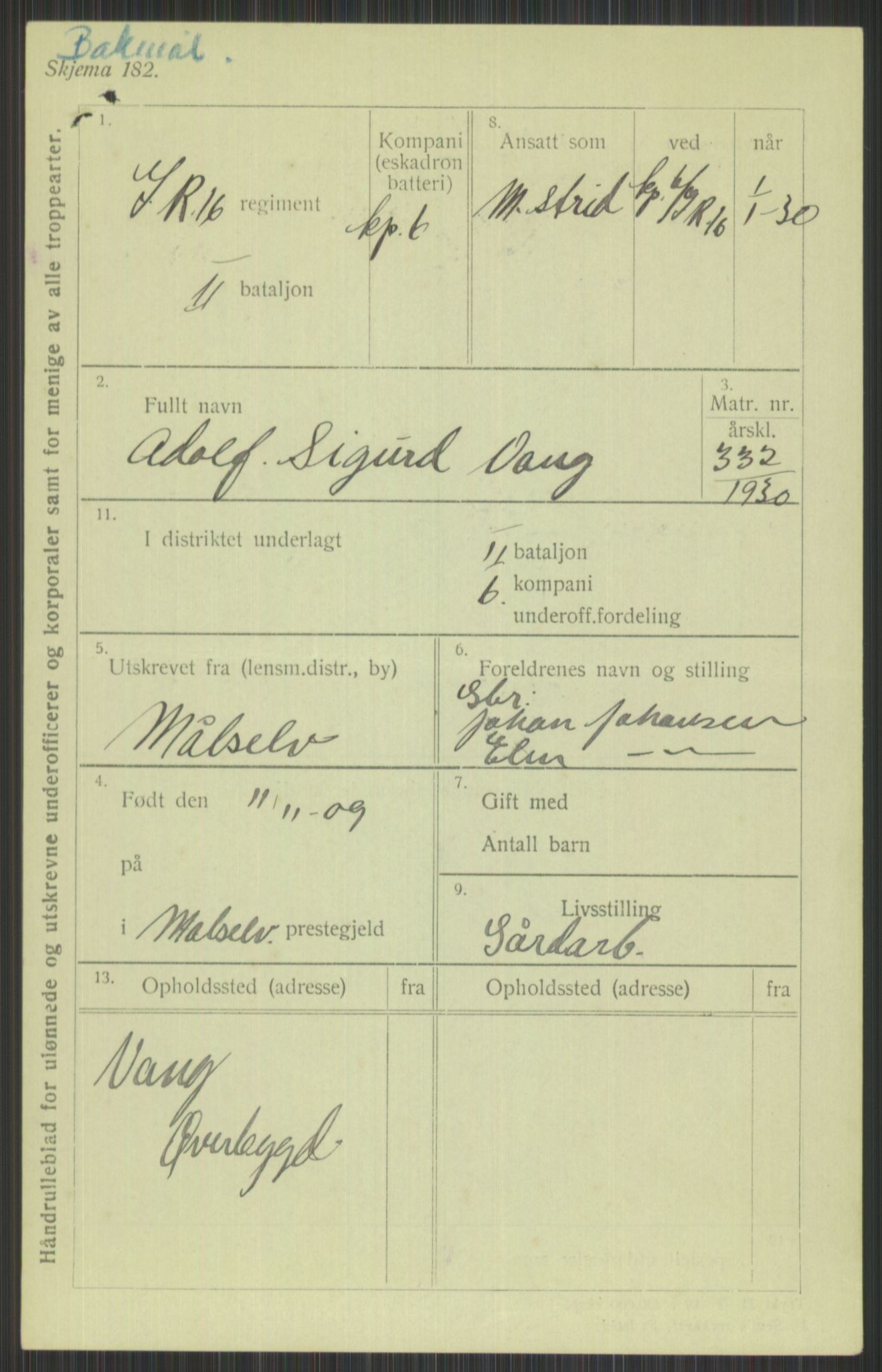 Forsvaret, Troms infanteriregiment nr. 16, AV/RA-RAFA-3146/P/Pa/L0014: Rulleblad for regimentets menige mannskaper, årsklasse 1930, 1930, s. 1071