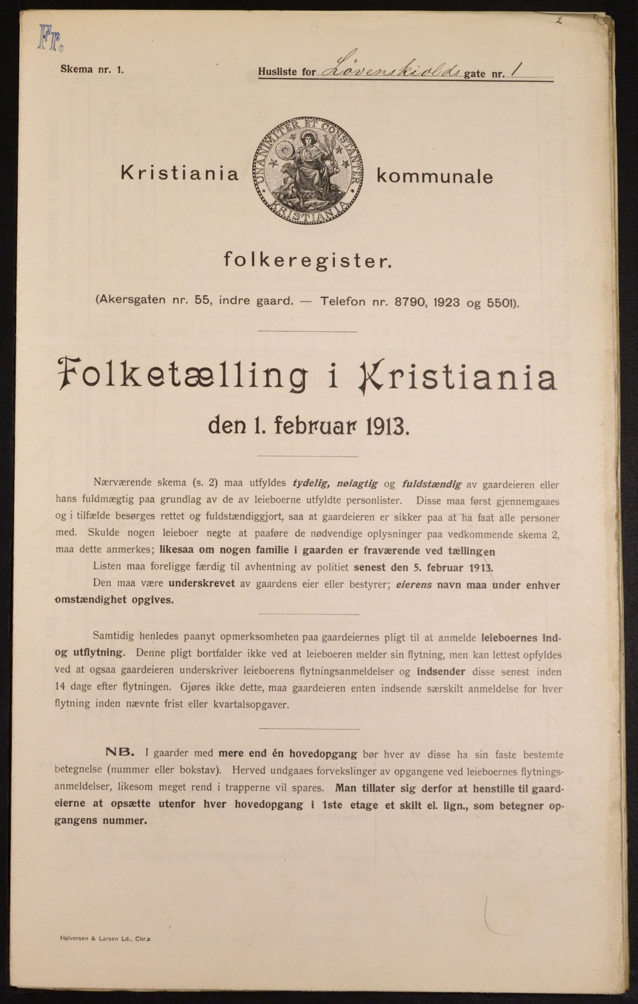 OBA, Kommunal folketelling 1.2.1913 for Kristiania, 1913, s. 58575