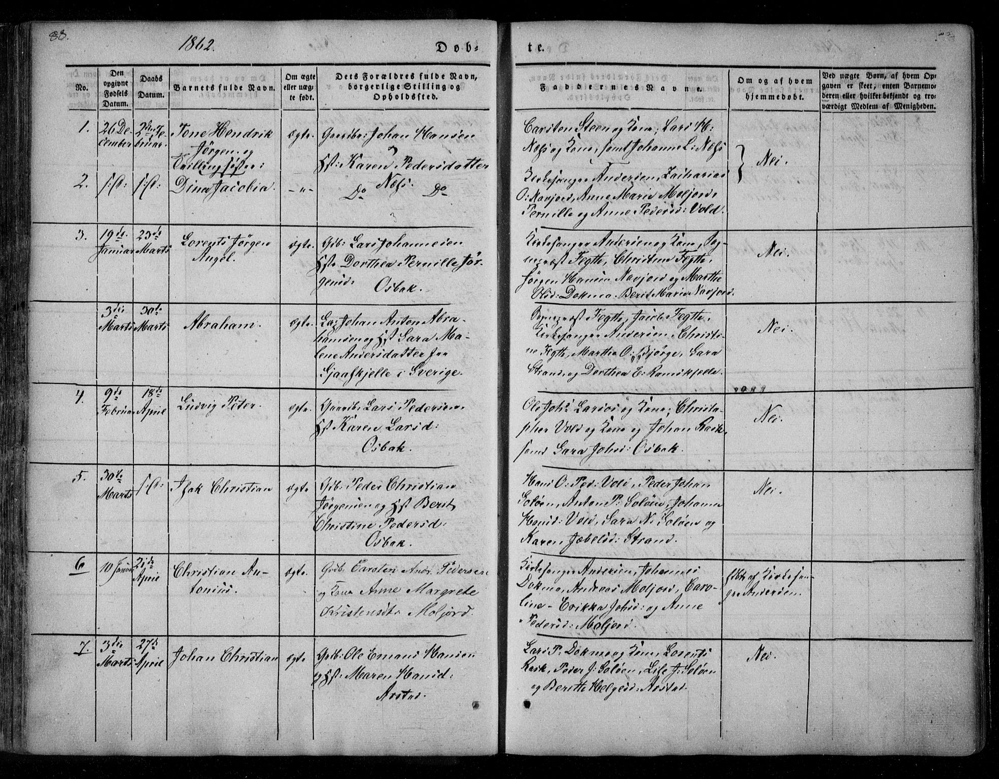 Ministerialprotokoller, klokkerbøker og fødselsregistre - Nordland, SAT/A-1459/846/L0644: Ministerialbok nr. 846A02, 1837-1872, s. 88