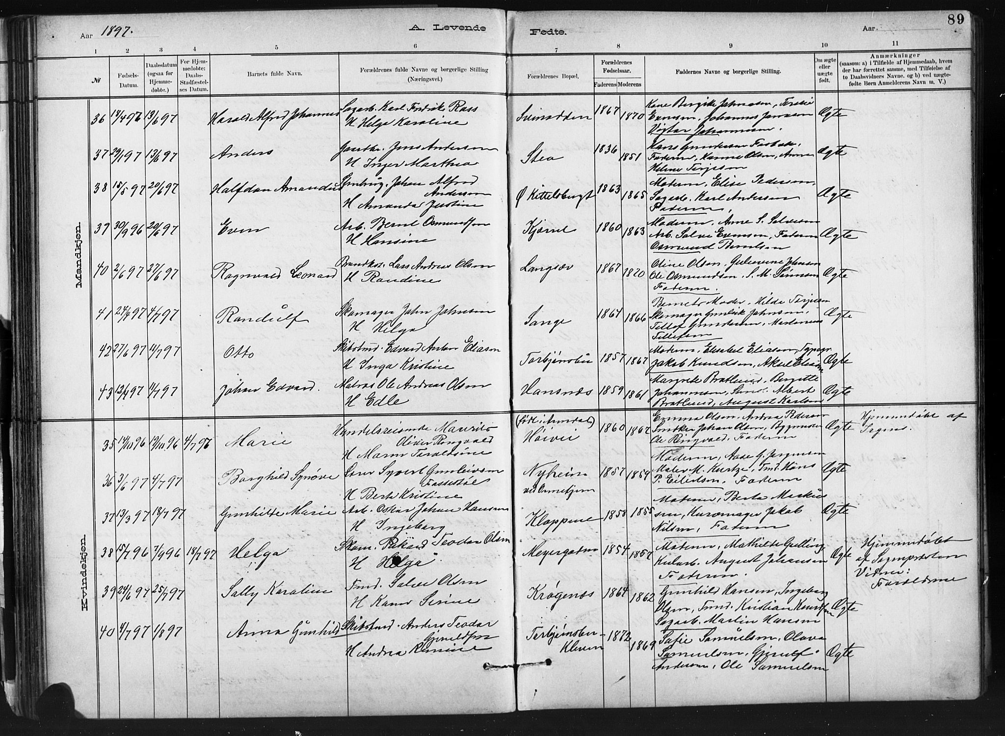 Barbu sokneprestkontor, AV/SAK-1111-0003/F/Fb/L0002: Klokkerbok nr. B 2, 1890-1922, s. 89