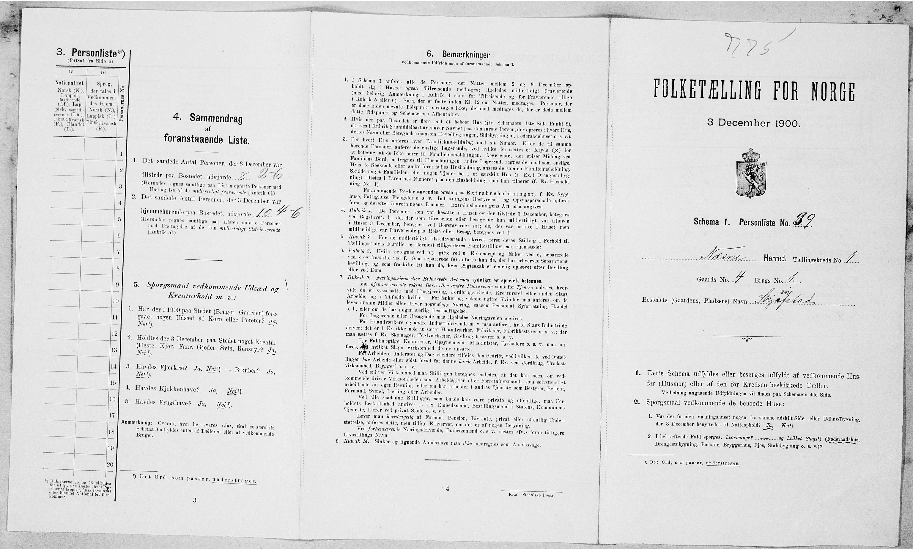 SAT, Folketelling 1900 for 1828 Nesna herred, 1900, s. 77