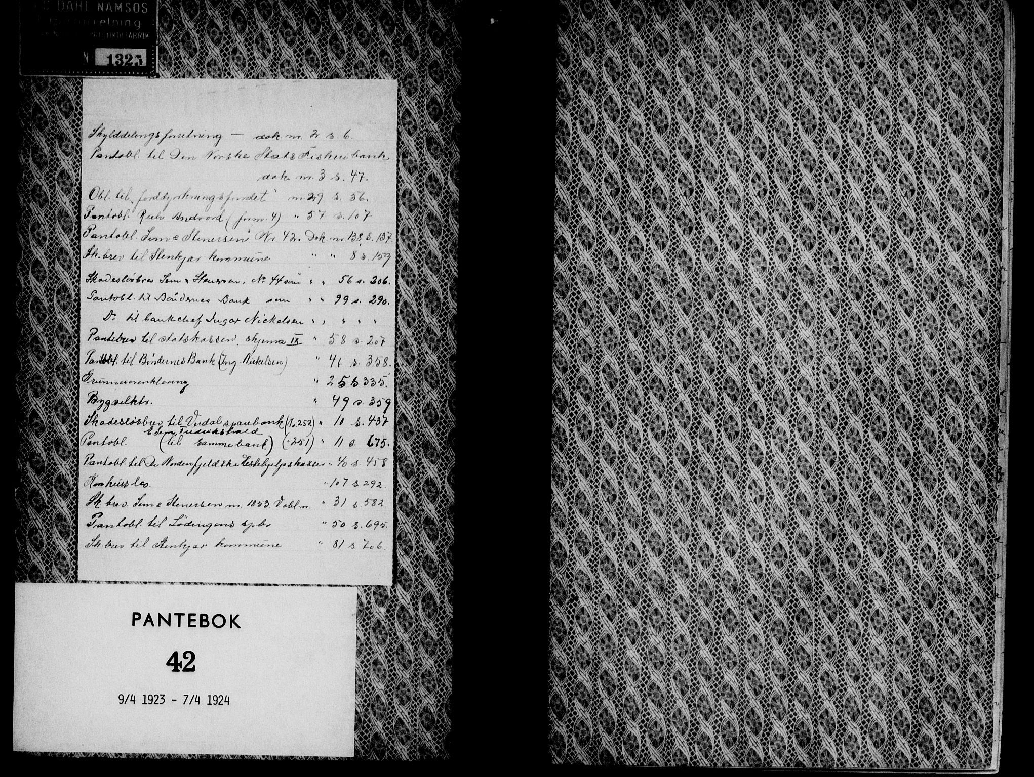 Inderøy sorenskriveri, SAT/A-4147/1/2/2C/L0056: Pantebok nr. 42, 1923-1924