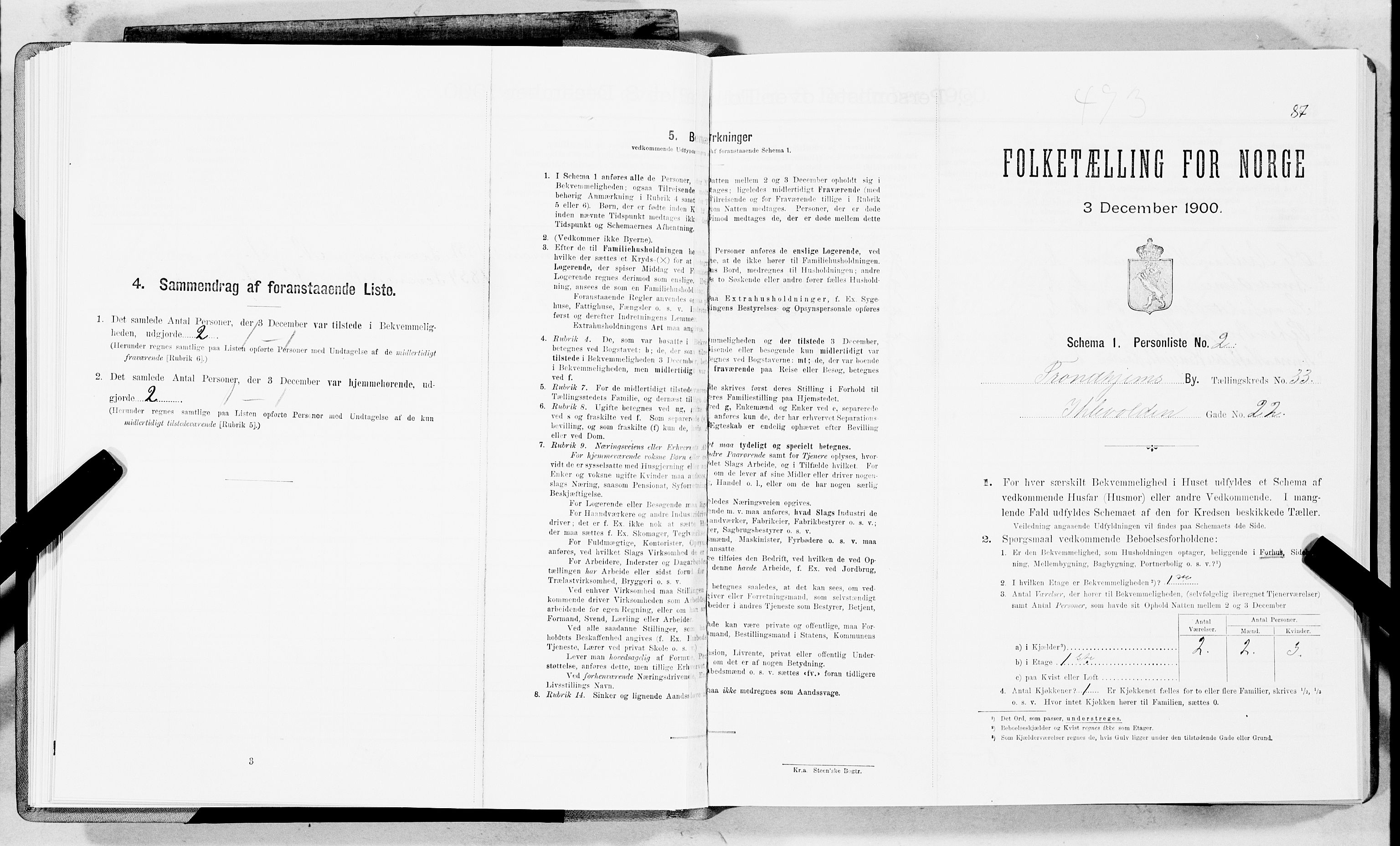 SAT, Folketelling 1900 for 1601 Trondheim kjøpstad, 1900, s. 5407