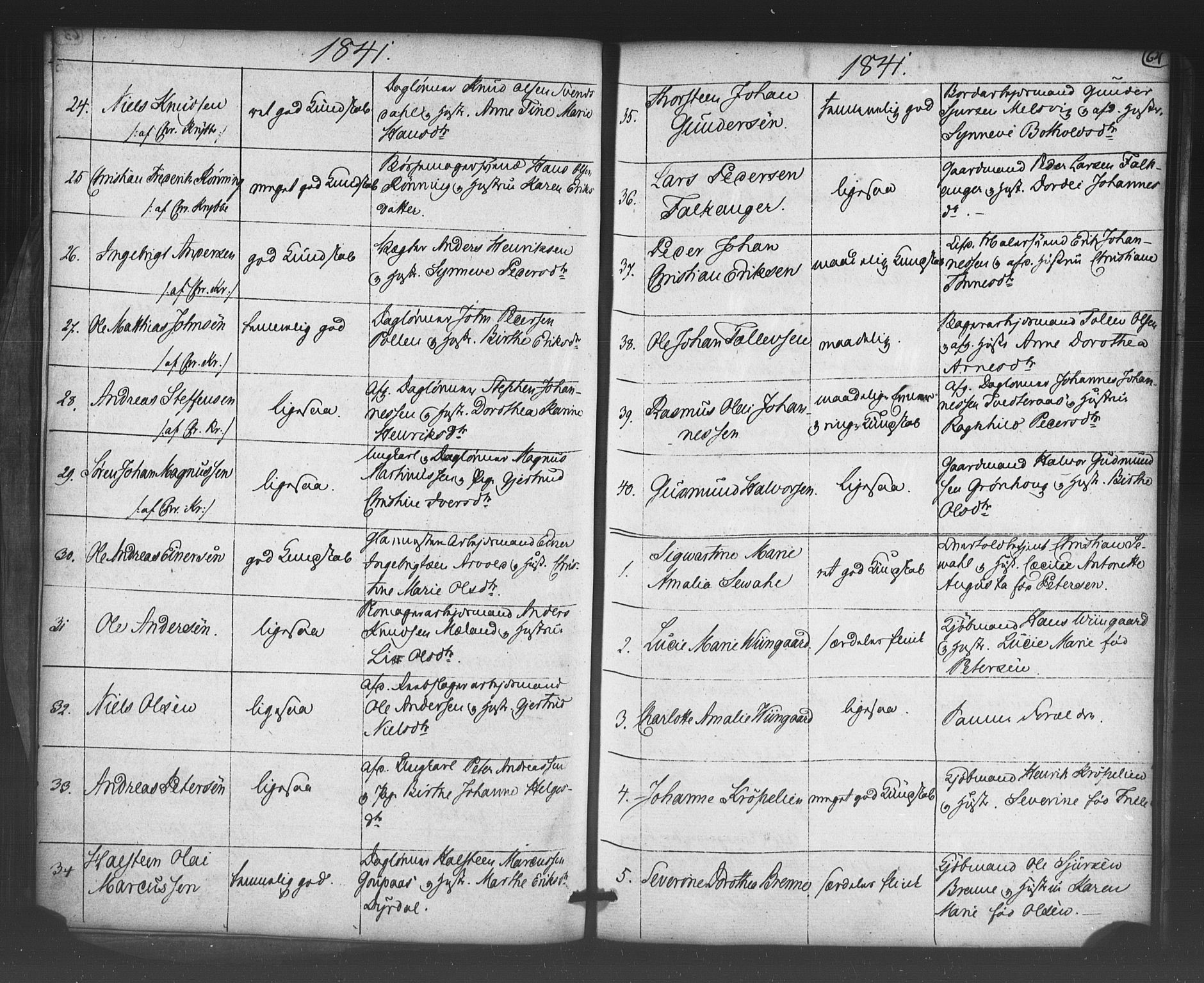 Korskirken sokneprestembete, SAB/A-76101/H/Haa/L0066: Residerende kapellans bok nr. A 1, 1826-1843, s. 64