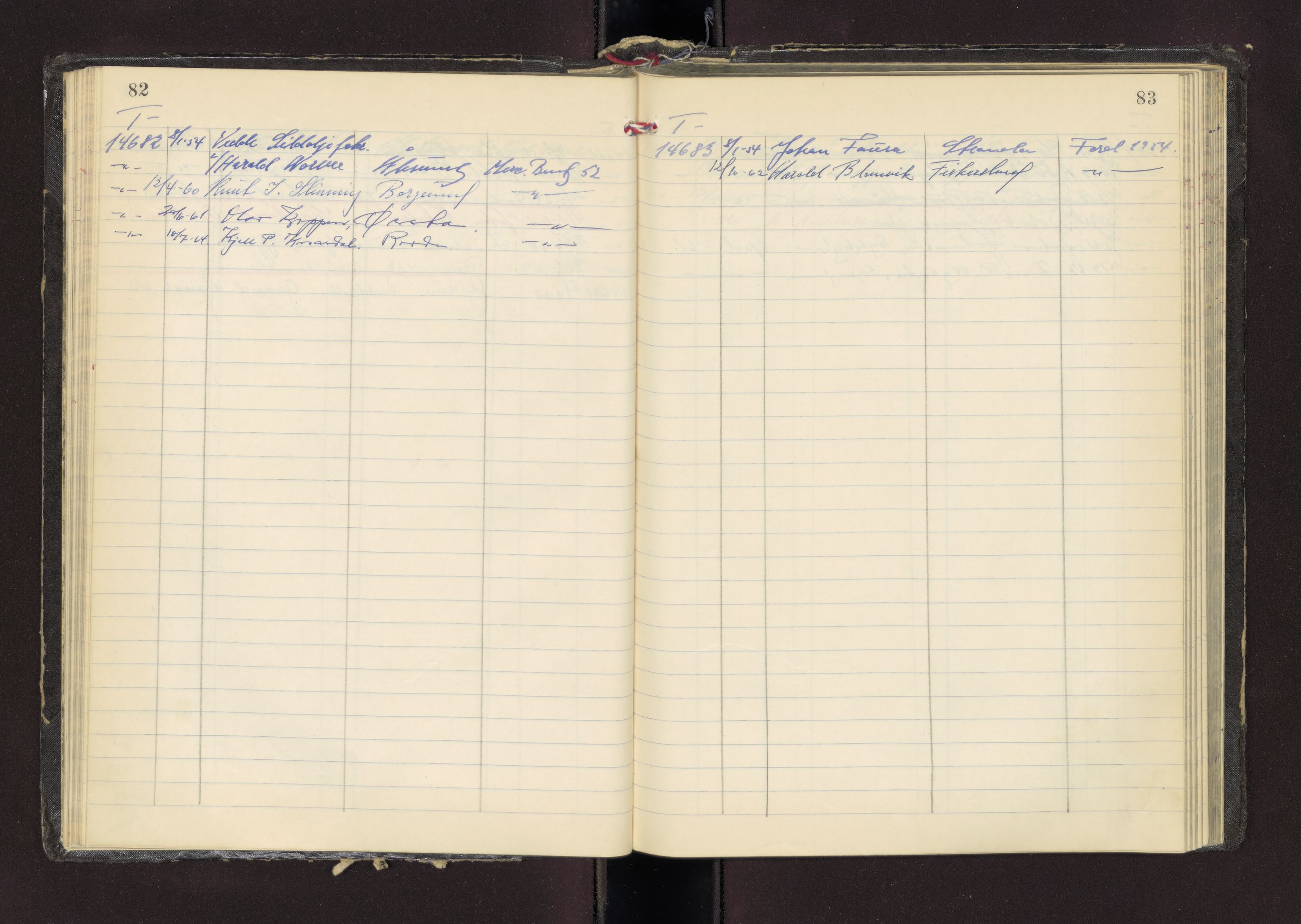 Møre og Romsdal vegkontor - Ålesund trafikkstasjon, AV/SAT-A-4099/F/Fc/L0013: Bilregister; T 14601 - T 14999, 1950-1970