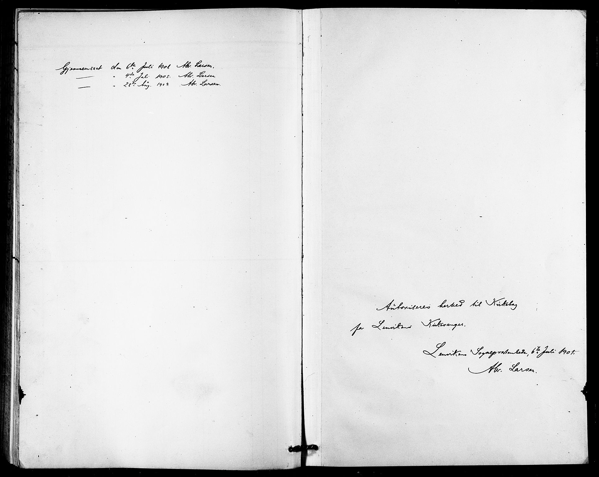 Lenvik sokneprestembete, SATØ/S-1310/H/Ha/Hab/L0008klokker: Klokkerbok nr. 8, 1899-1911