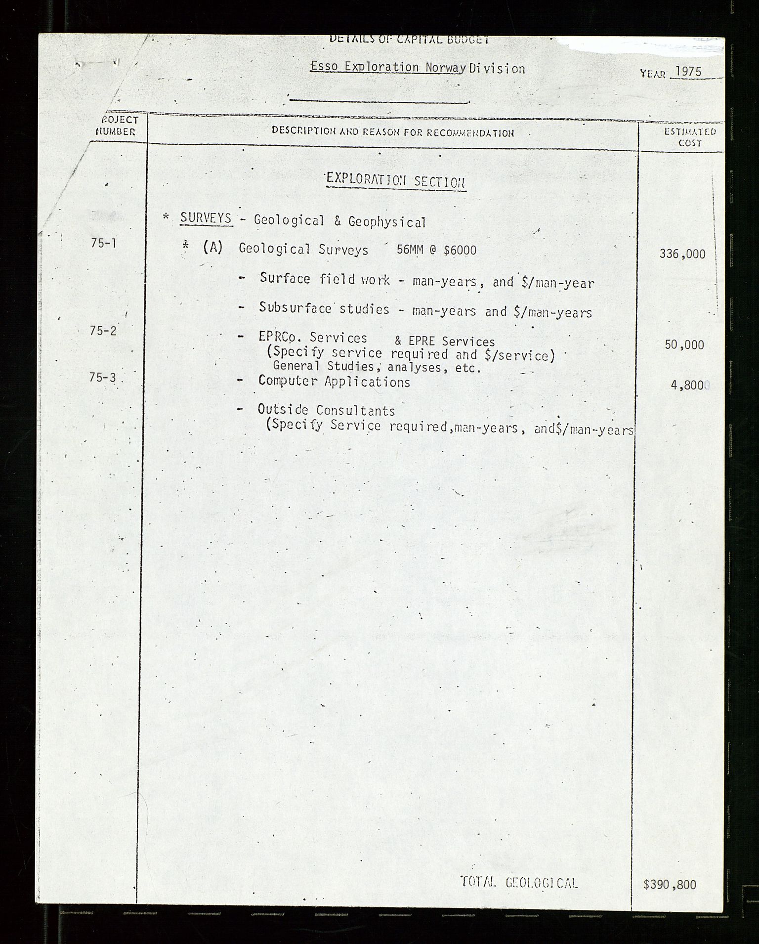 Pa 1512 - Esso Exploration and Production Norway Inc., AV/SAST-A-101917/E/Ea/L0027: Budsjett, 1966-1979, s. 478