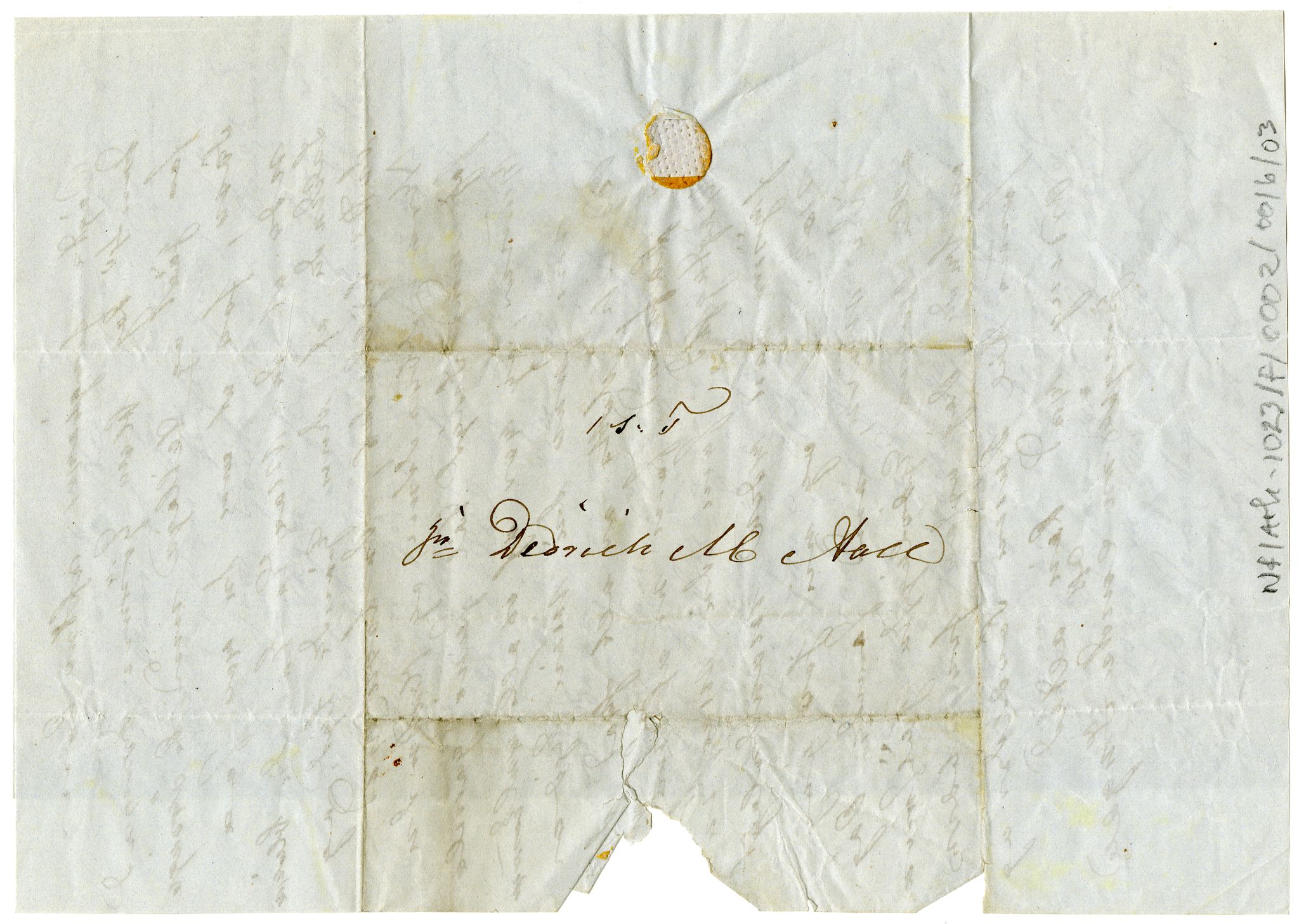 Diderik Maria Aalls brevsamling, NF/Ark-1023/F/L0002: D.M. Aalls brevsamling. B - C, 1799-1889, s. 55