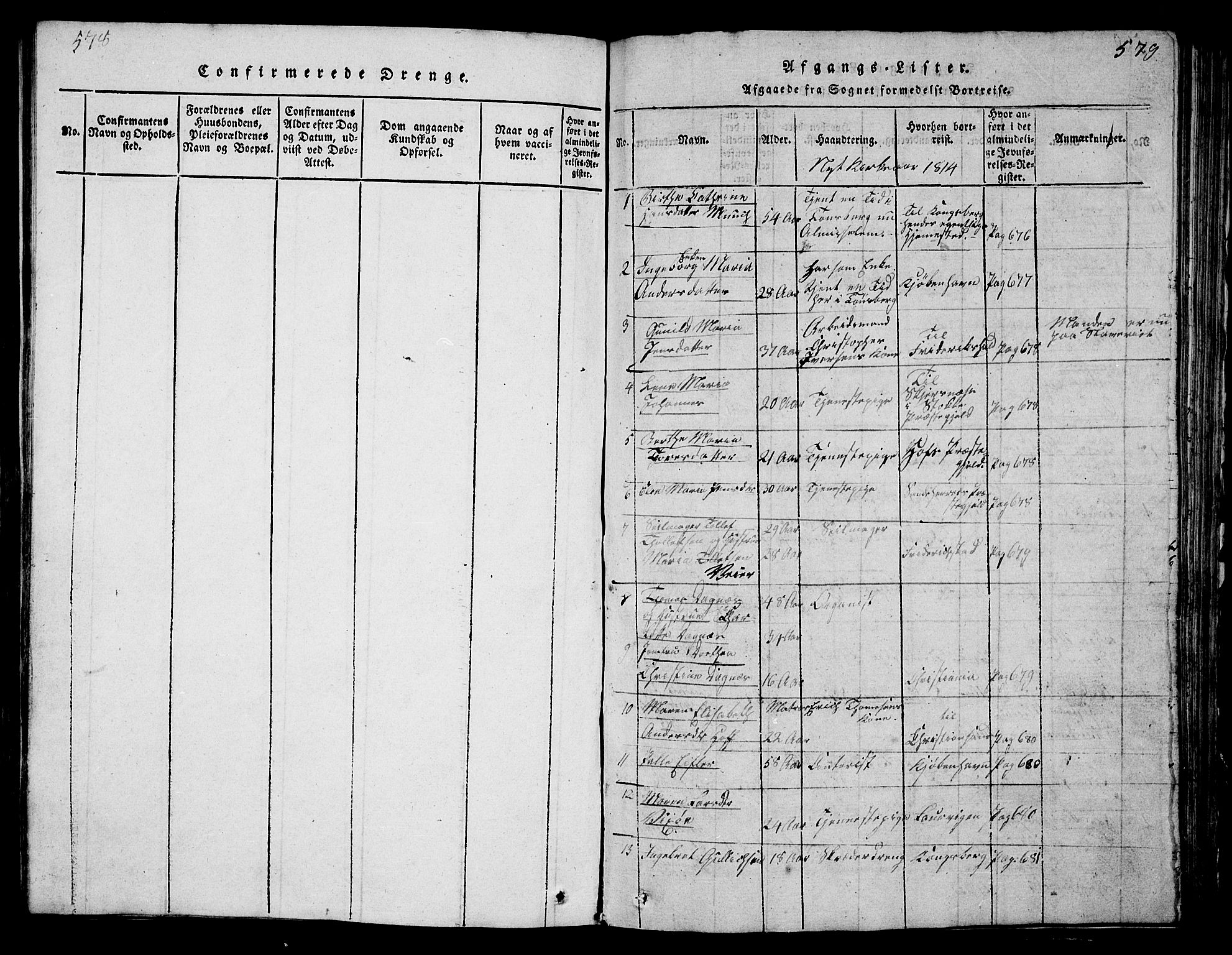 Tønsberg kirkebøker, AV/SAKO-A-330/G/Ga/L0001: Klokkerbok nr. 1, 1813-1826, s. 578-579