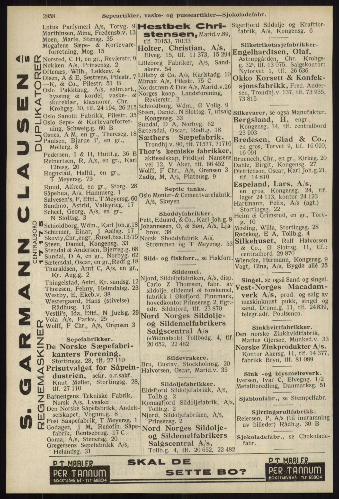 Kristiania/Oslo adressebok, PUBL/-, 1939, s. 2858