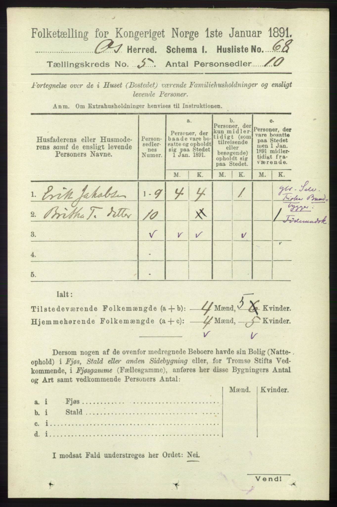 RA, Folketelling 1891 for 1243 Os herred, 1891, s. 1236