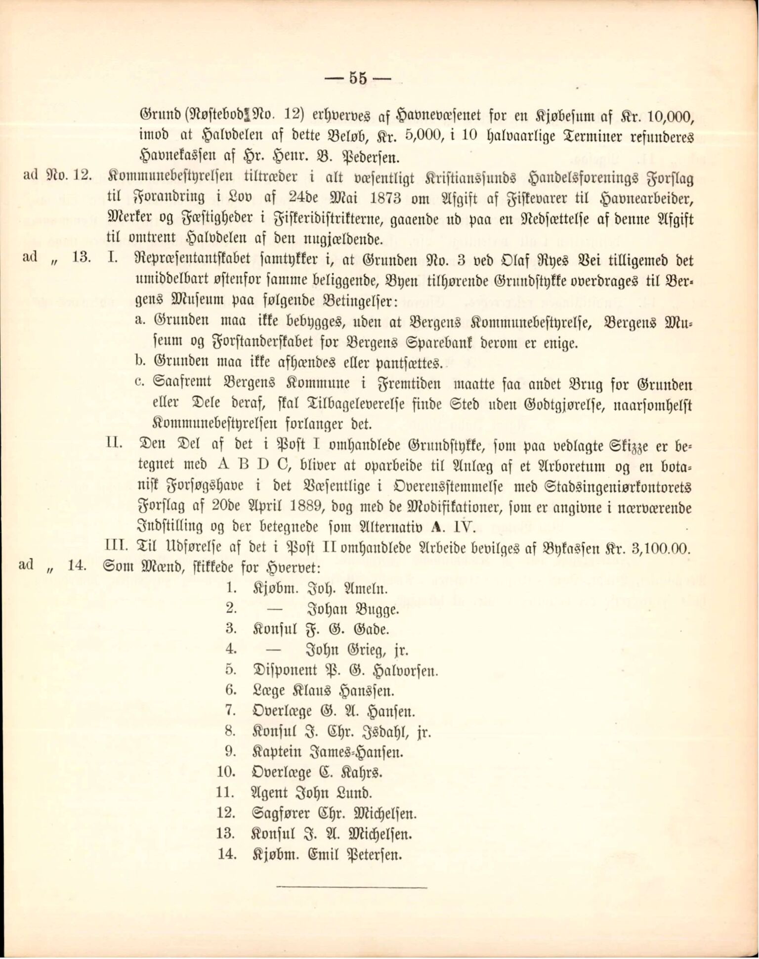 Bergen kommune. Formannskapet, BBA/A-0003/Ad/L0045: Bergens Kommuneforhandlinger, 1890