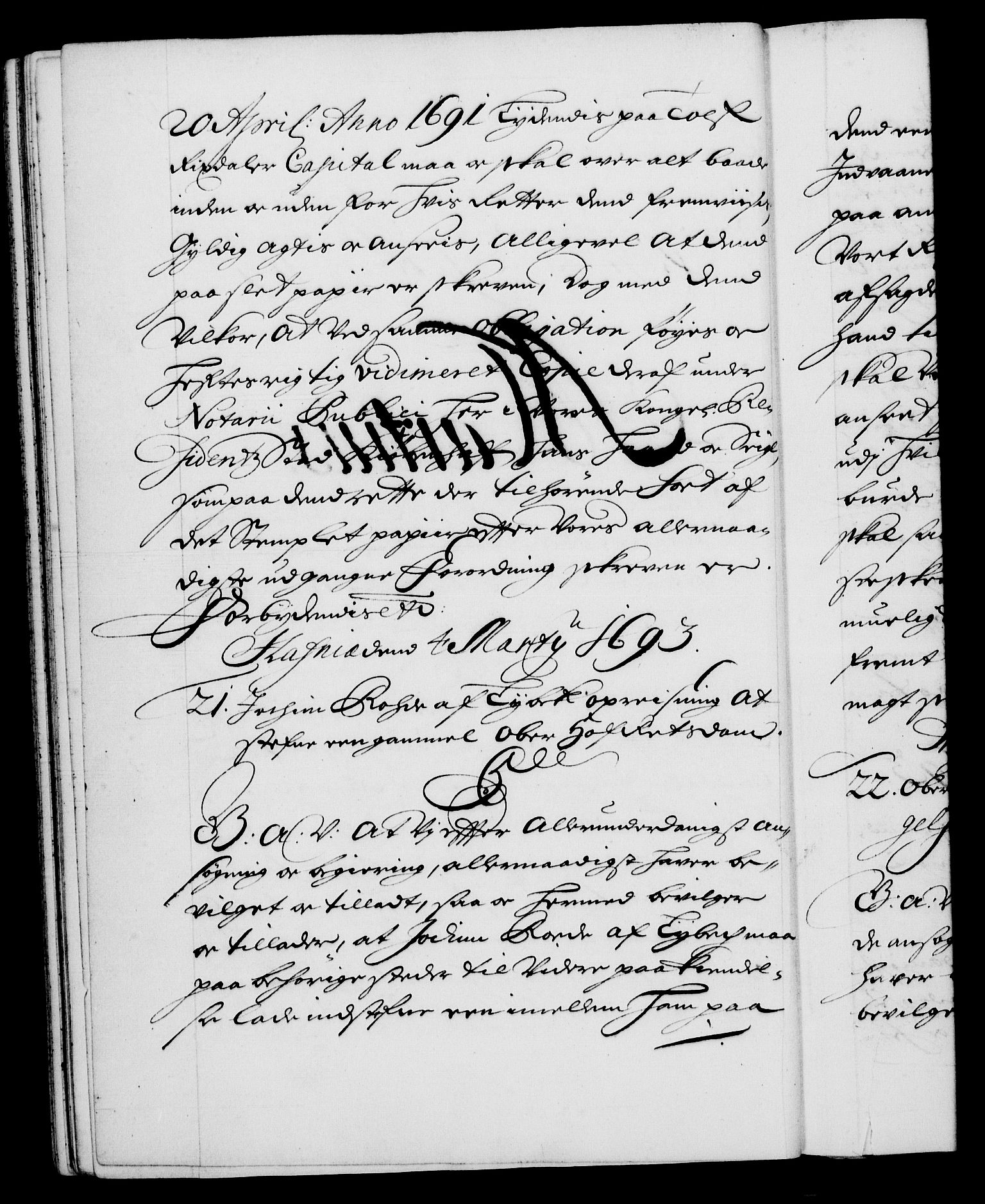 Danske Kanselli 1572-1799, RA/EA-3023/F/Fc/Fca/Fcaa/L0016: Norske registre (mikrofilm), 1692-1697, s. 79b