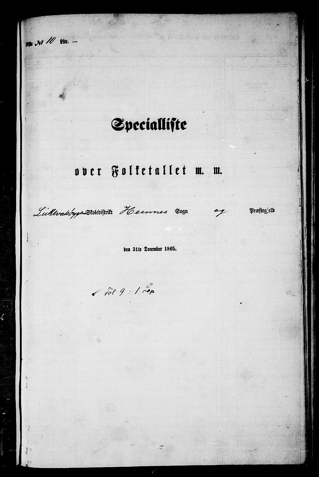 RA, Folketelling 1865 for 1832P Hemnes prestegjeld, 1865, s. 160