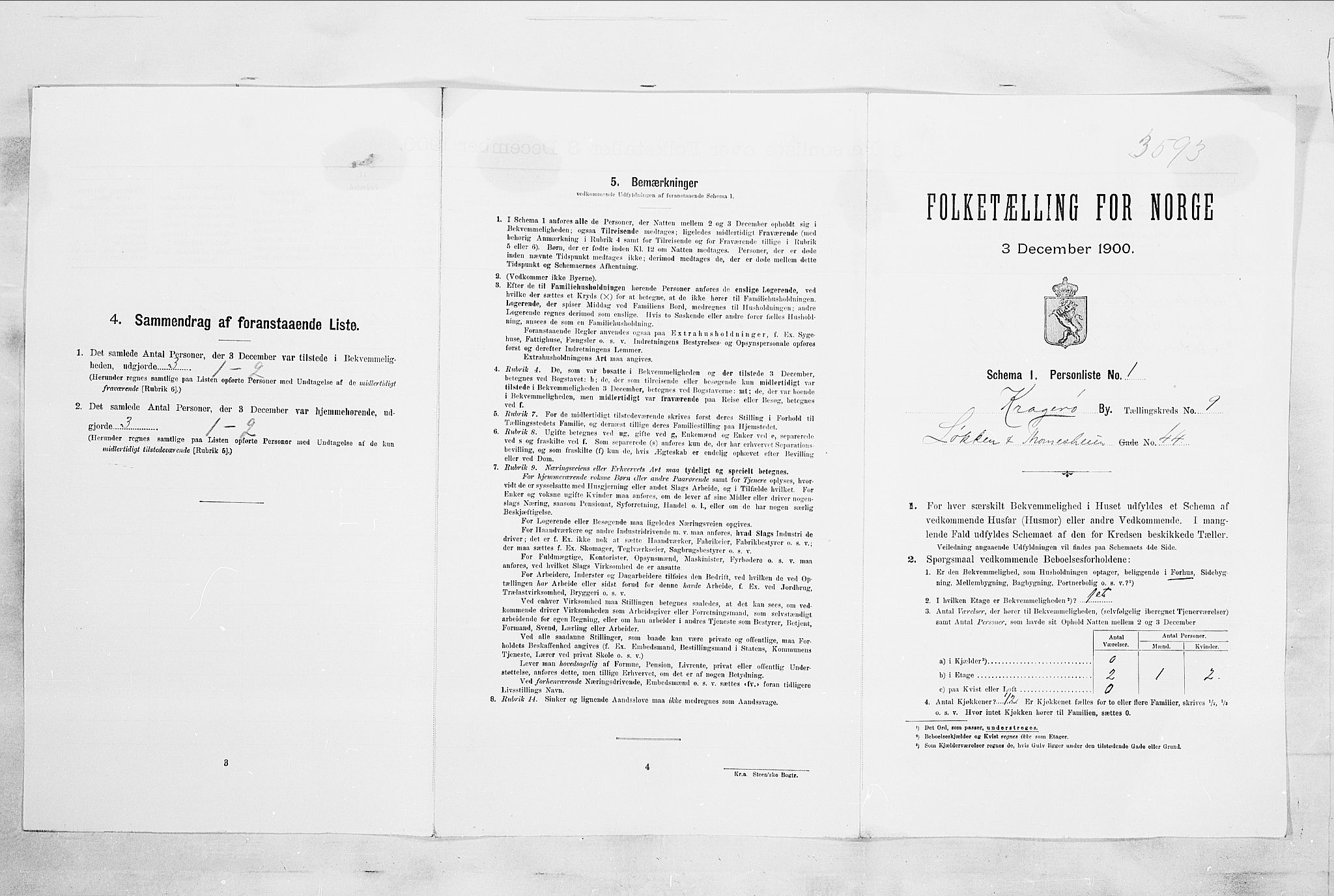 SAKO, Folketelling 1900 for 0801 Kragerø kjøpstad, 1900, s. 1188