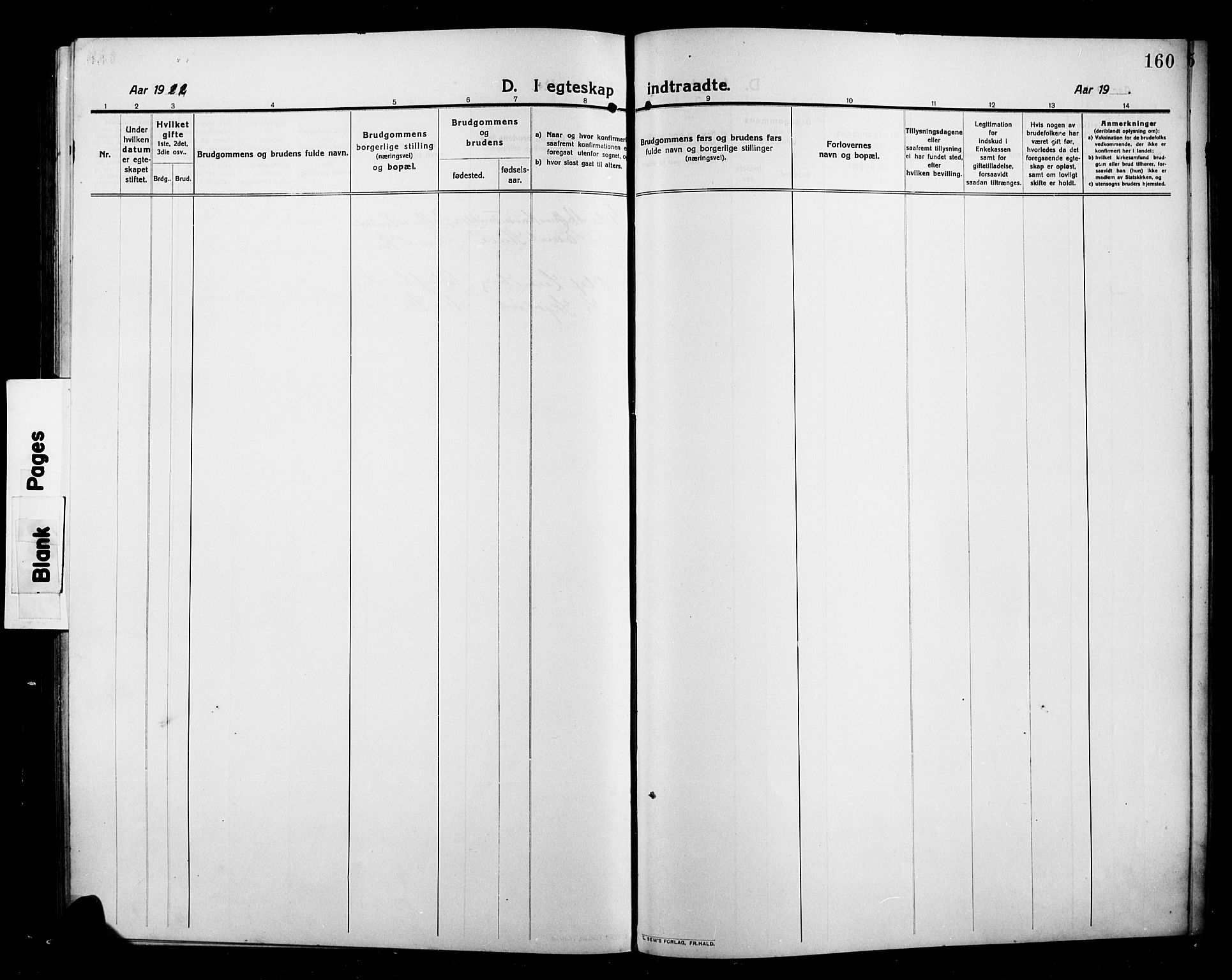 Kolbu prestekontor, SAH/PREST-110/H/Ha/Hab/L0001: Klokkerbok nr. 1, 1912-1925, s. 160