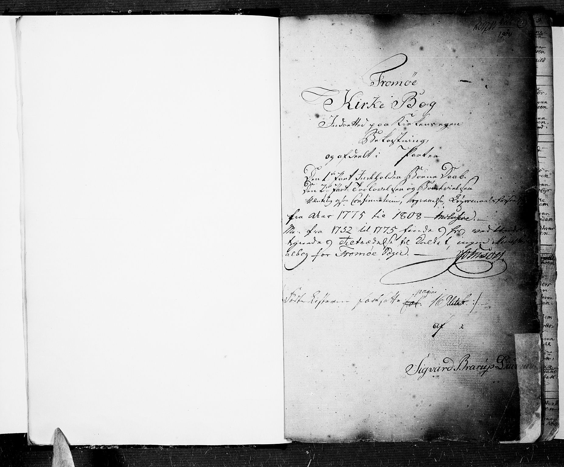 Tromøy sokneprestkontor, AV/SAK-1111-0041/F/Fa/L0002: Ministerialbok nr. A 2, 1773-1808, s. 0-1