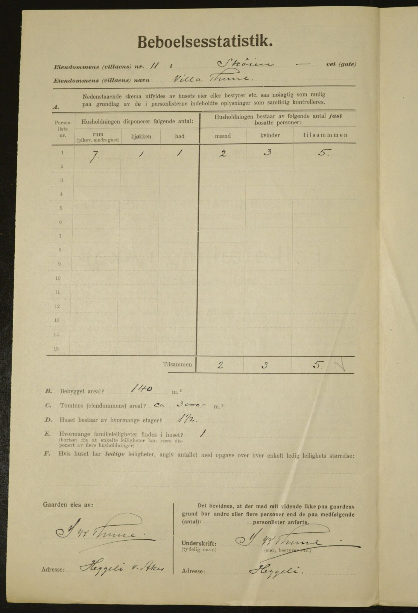 , Kommunal folketelling 1.12.1923 for Aker, 1923, s. 5134