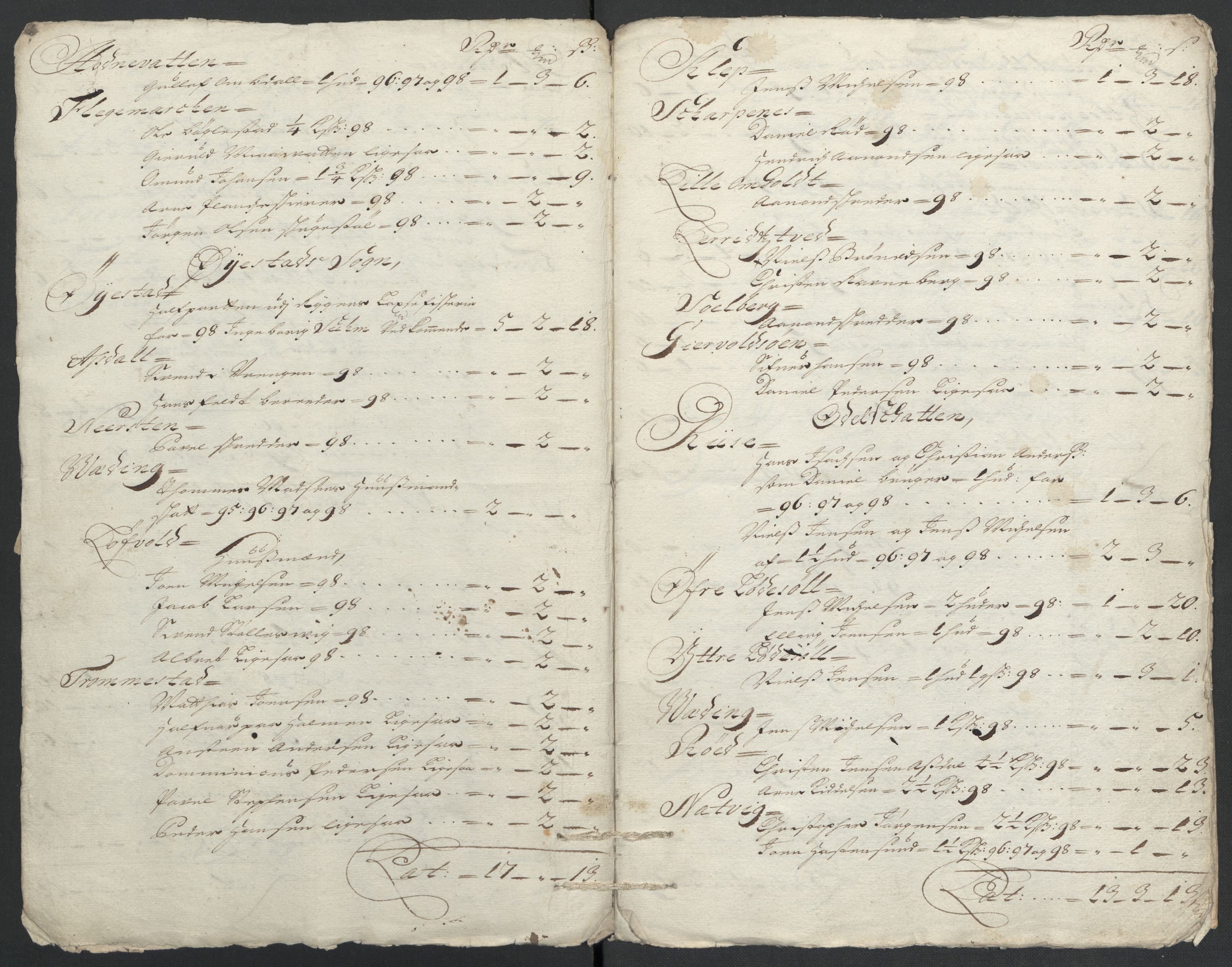 Rentekammeret inntil 1814, Reviderte regnskaper, Fogderegnskap, AV/RA-EA-4092/R39/L2314: Fogderegnskap Nedenes, 1698-1699, s. 15
