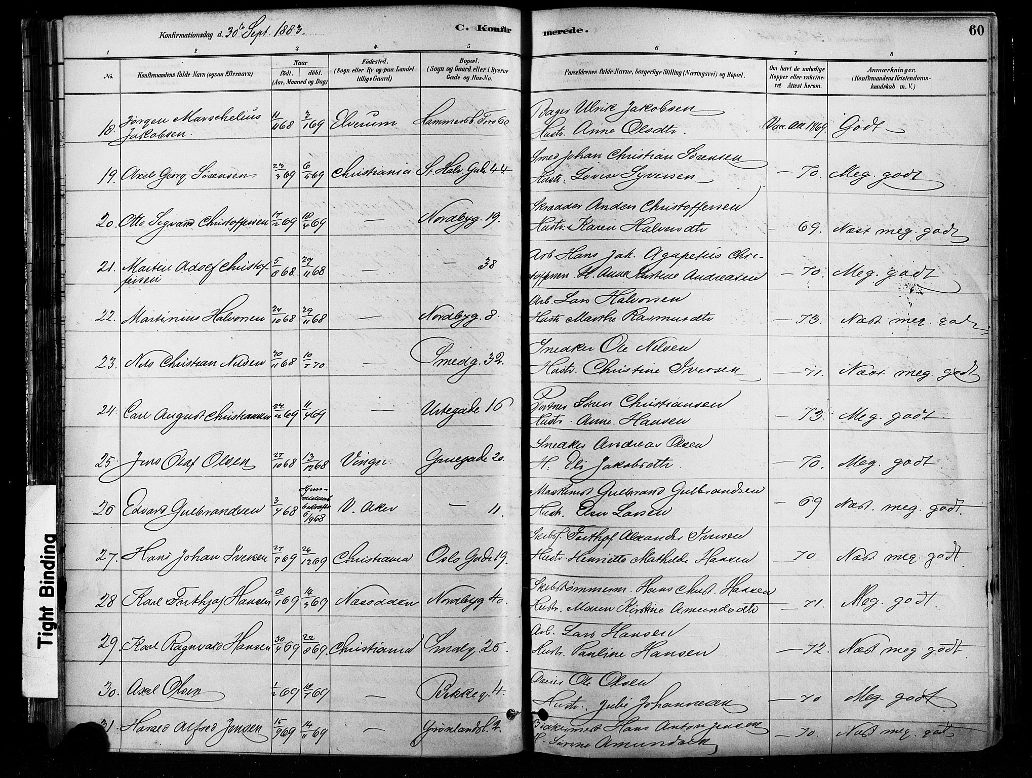 Grønland prestekontor Kirkebøker, AV/SAO-A-10848/F/Fa/L0008: Ministerialbok nr. 8, 1881-1893, s. 60