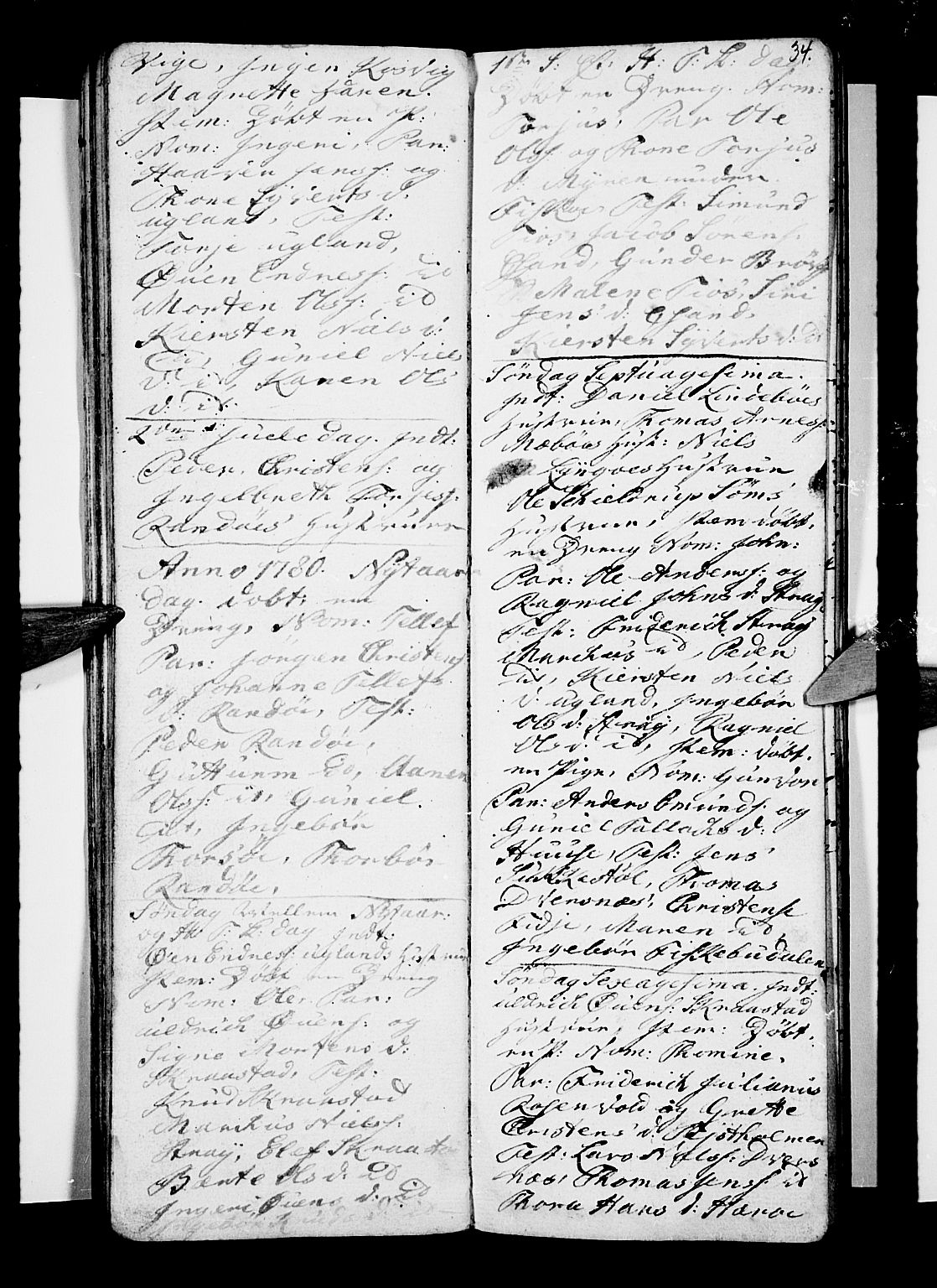 Oddernes sokneprestkontor, AV/SAK-1111-0033/F/Fb/Fba/L0001: Klokkerbok nr. B 1, 1775-1786, s. 34