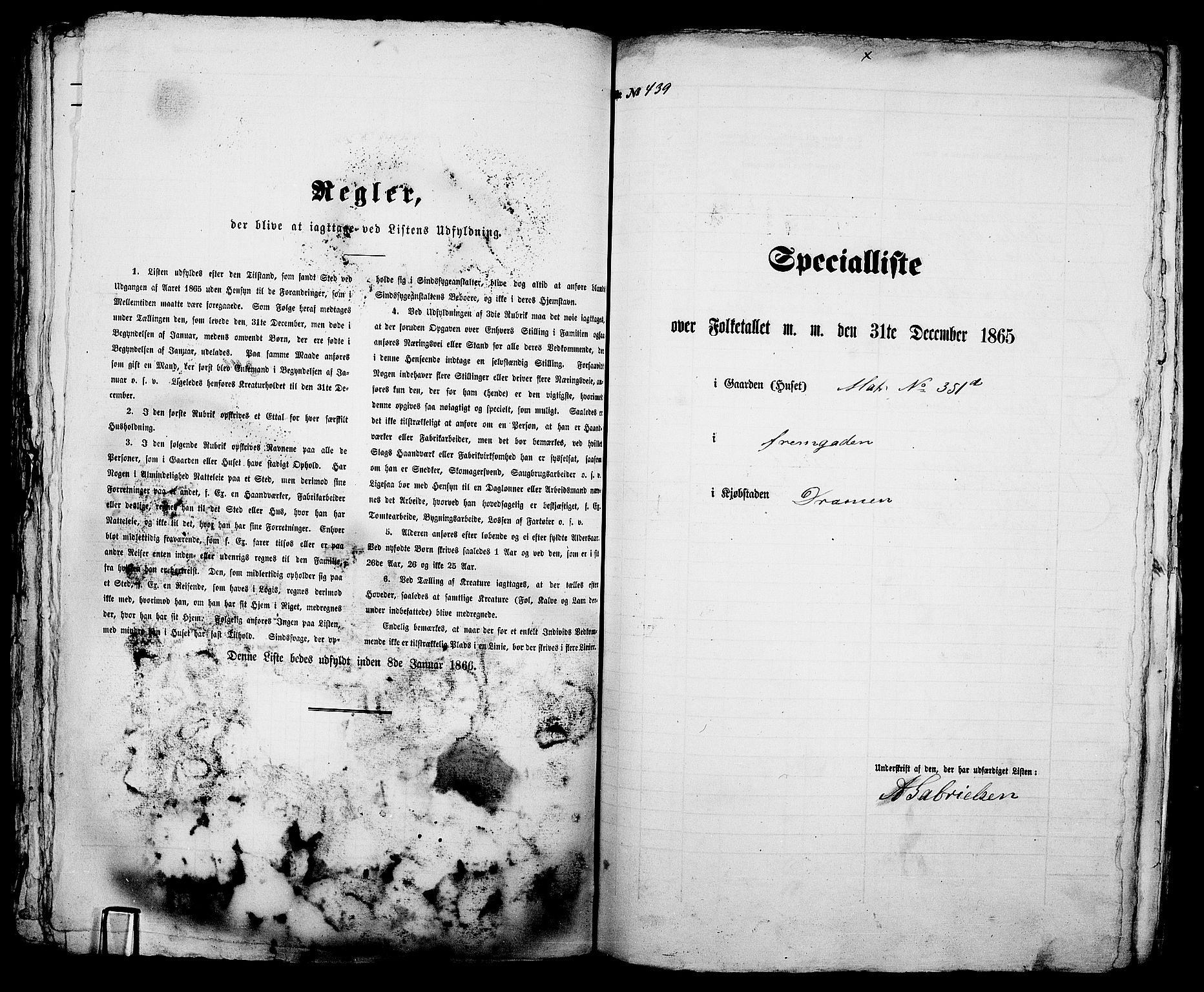 RA, Folketelling 1865 for 0602aB Bragernes prestegjeld i Drammen kjøpstad, 1865, s. 925