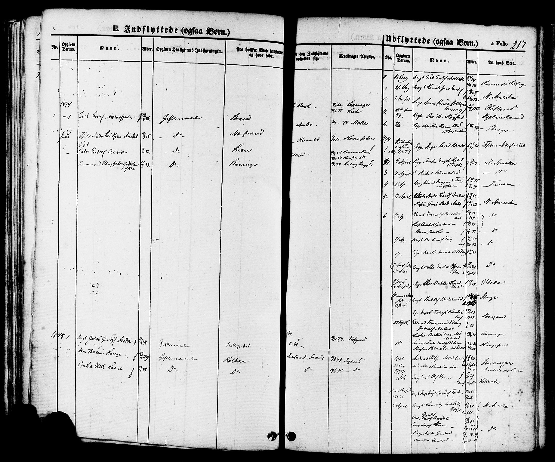 Sand sokneprestkontor, AV/SAST-A-101848/01/III/L0004: Ministerialbok nr. A 4, 1859-1880, s. 217