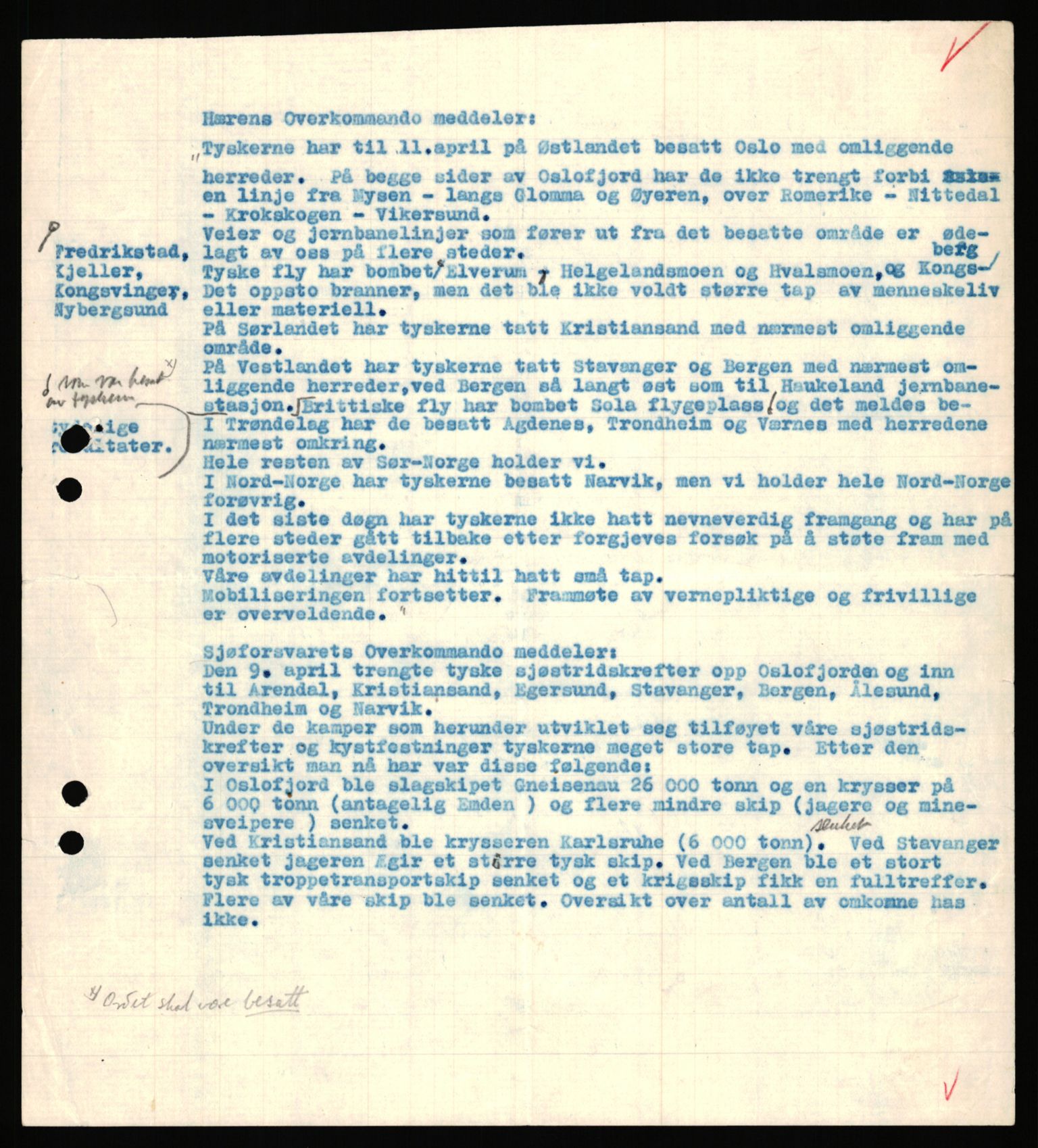 Forsvaret, Forsvarets krigshistoriske avdeling, AV/RA-RAFA-2017/Y/Ya/L0031: II-C-11-51 - Hærens overkommando, 1940, s. 9