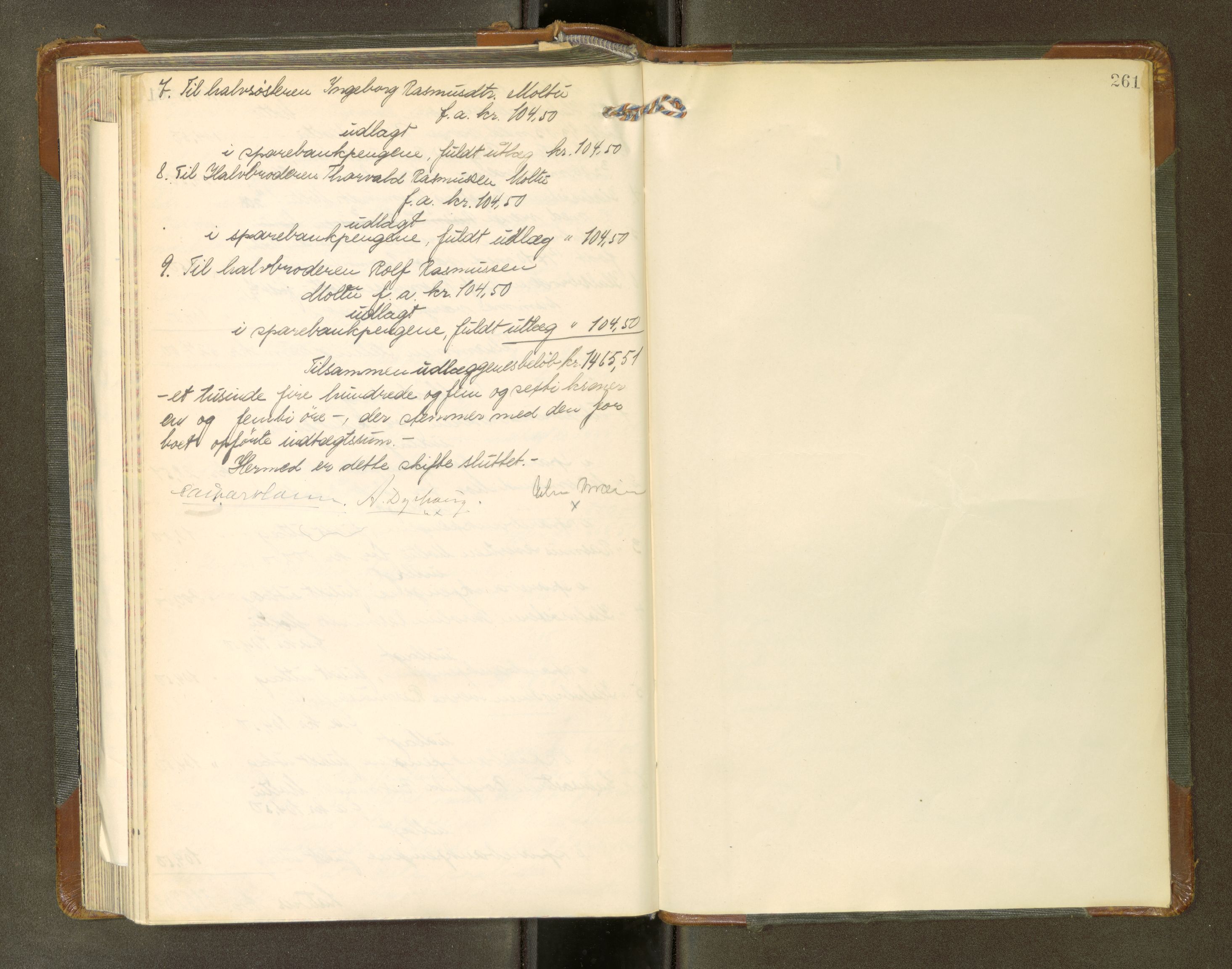 Søre Sunnmøre sorenskriveri, AV/SAT-A-4122/1/3/3A/L0023: Skifte- / Skifteutloddings- / Skifteslutningsprotokollar, 1916-1920, s. 260b-261a