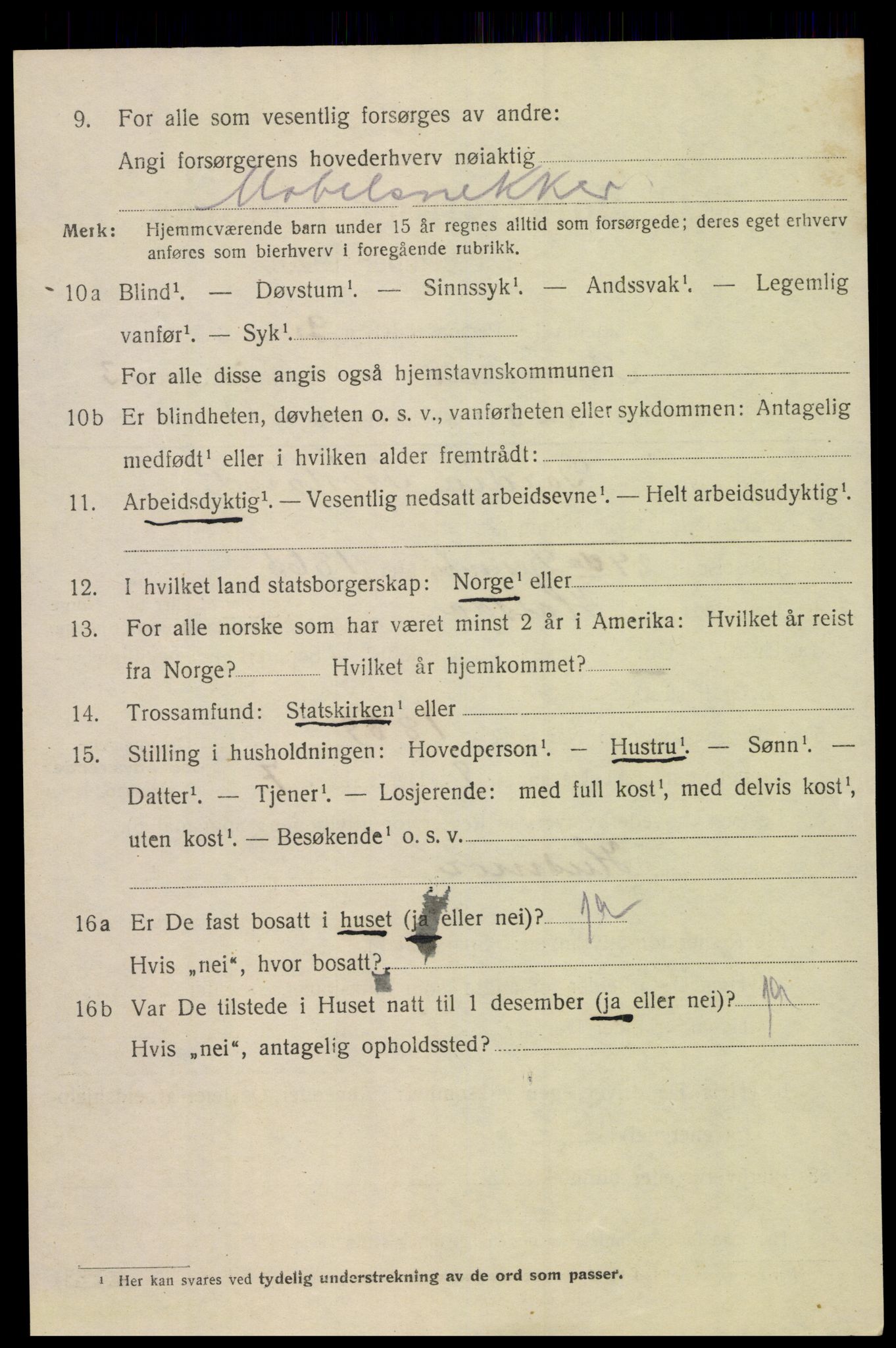 SAK, Folketelling 1920 for 1002 Mandal ladested, 1920, s. 6906