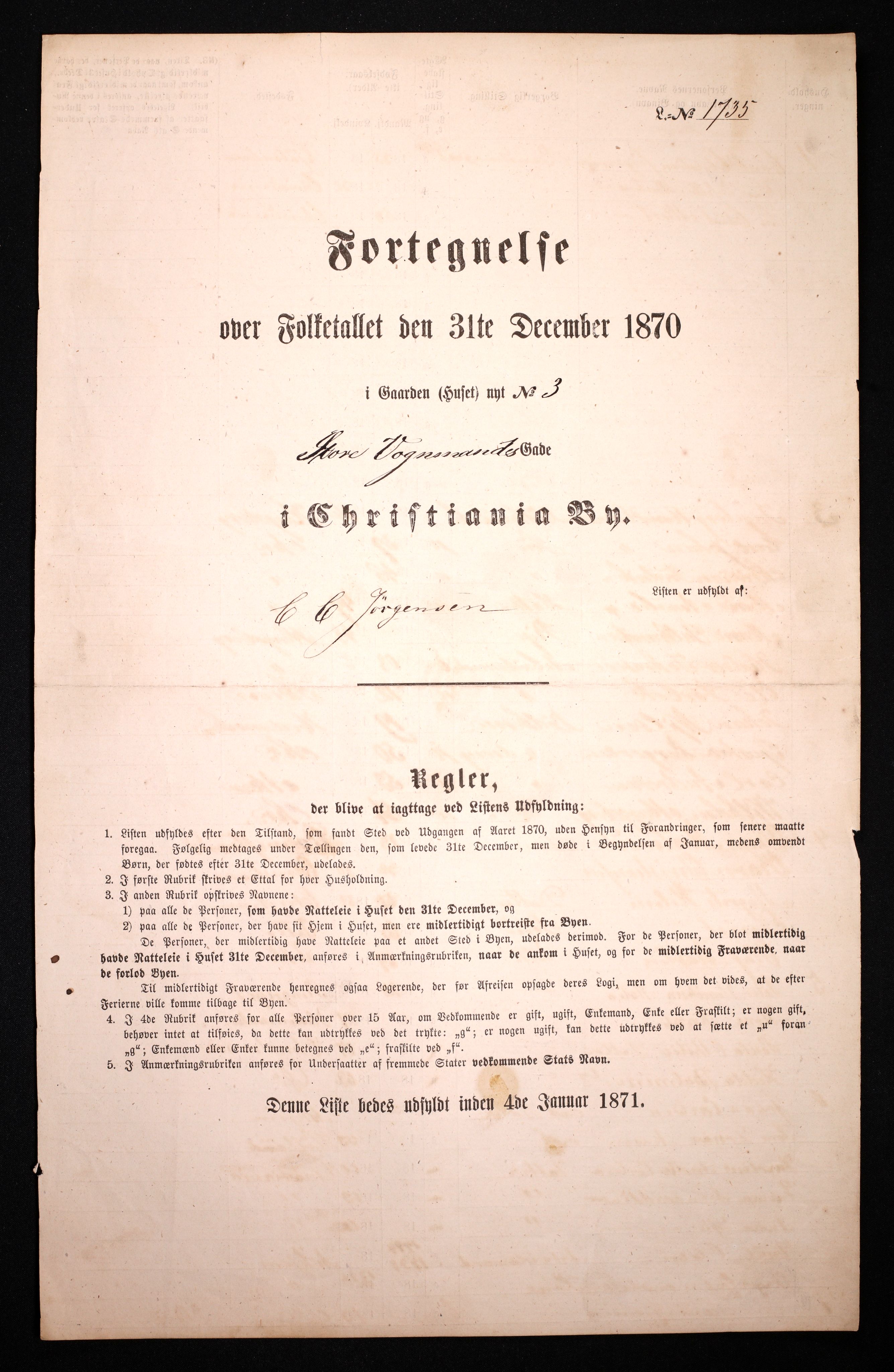 RA, Folketelling 1870 for 0301 Kristiania kjøpstad, 1870, s. 3694