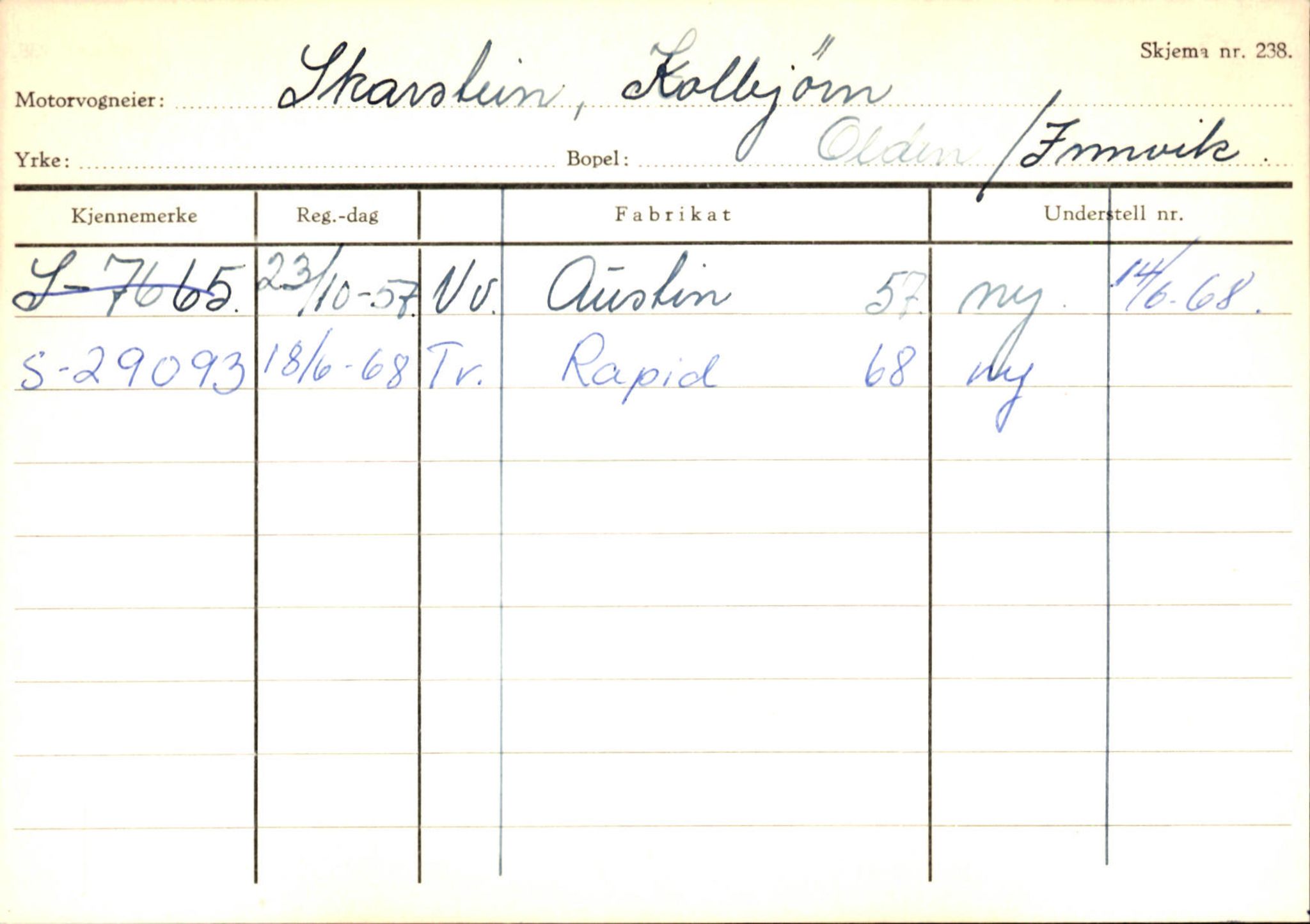 Statens vegvesen, Sogn og Fjordane vegkontor, AV/SAB-A-5301/4/F/L0131: Eigarregister Høyanger P-Å. Stryn S-Å, 1945-1975, s. 1274