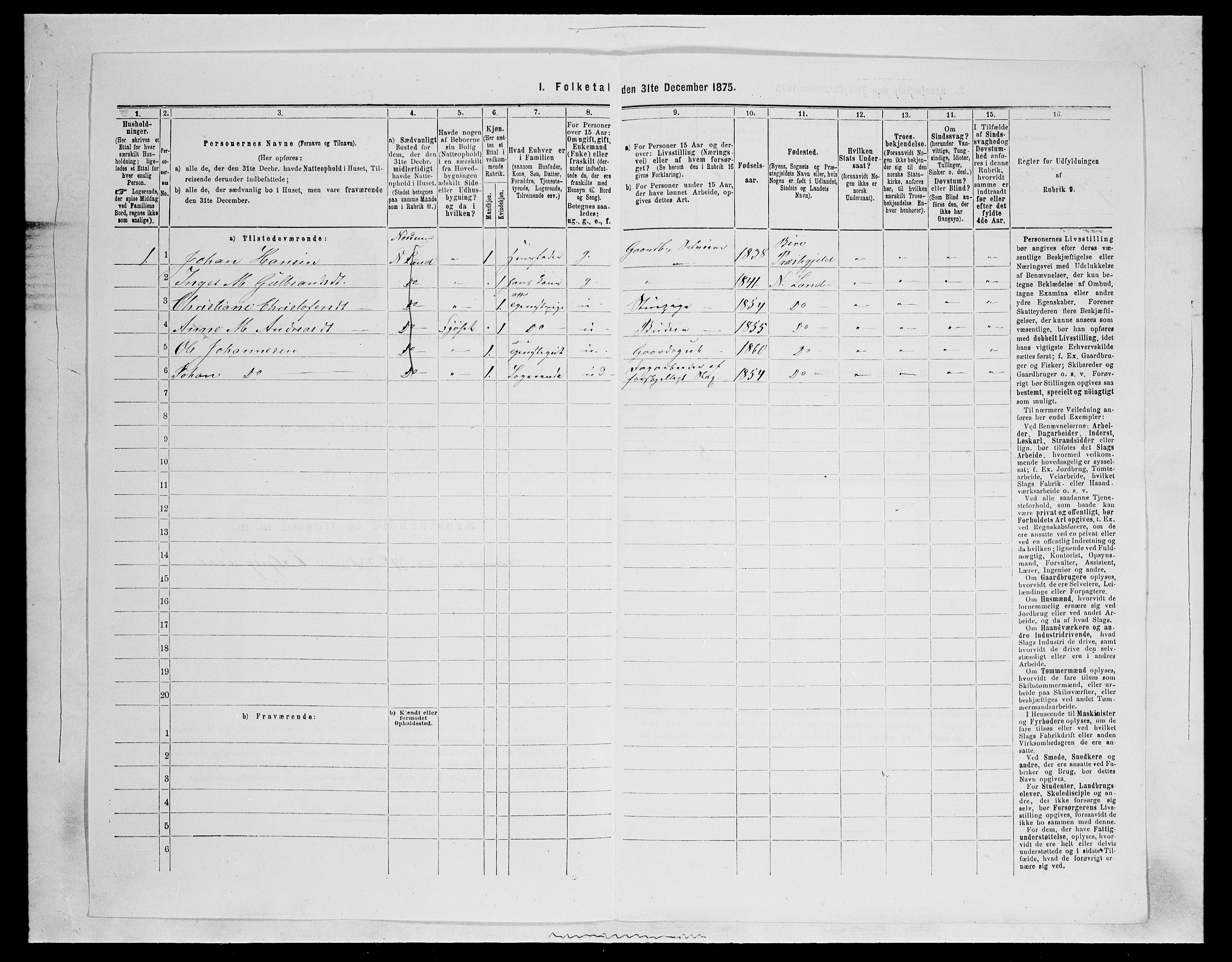 SAH, Folketelling 1875 for 0538P Nordre Land prestegjeld, 1875, s. 239