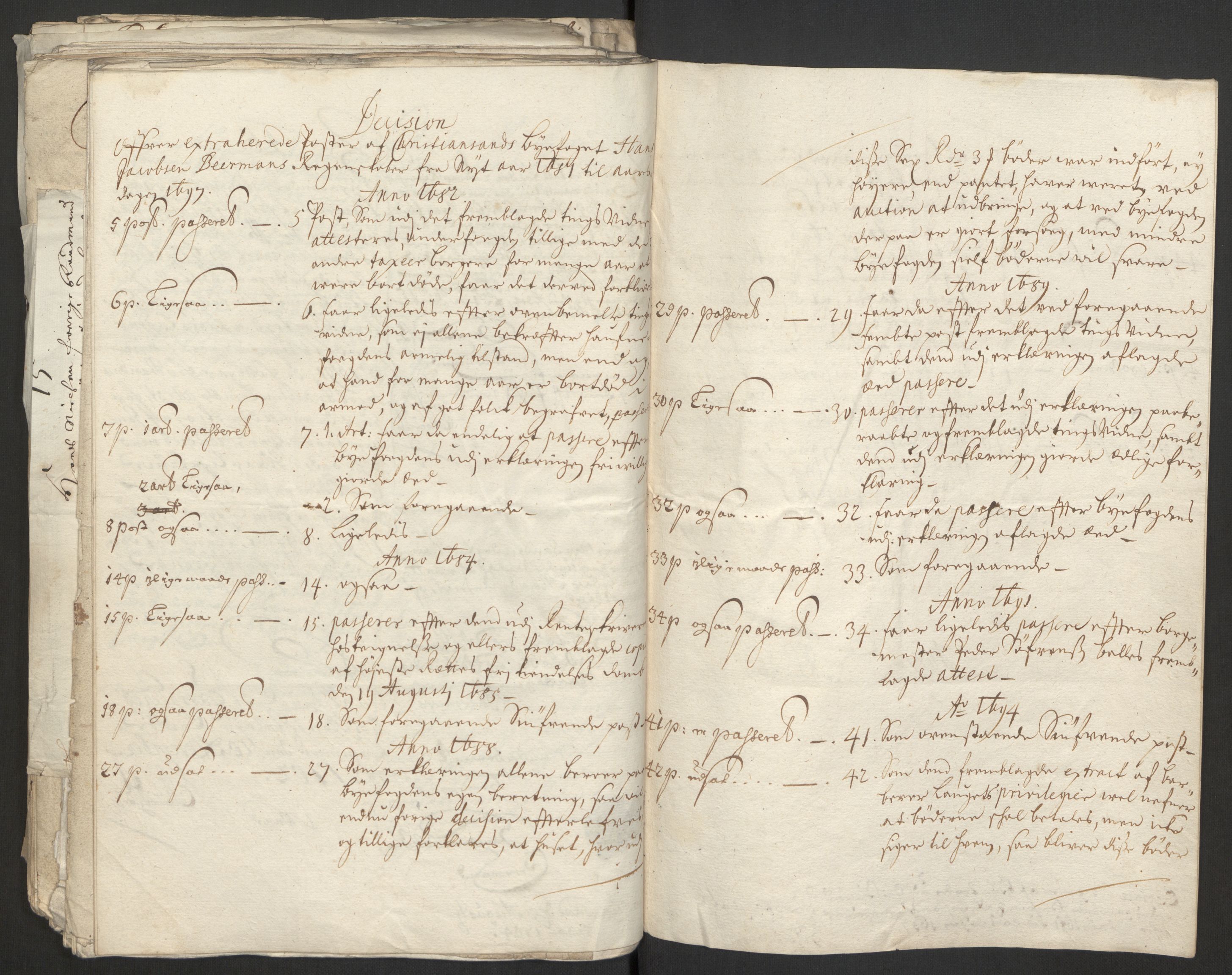 Rentekammeret inntil 1814, Reviderte regnskaper, Byregnskaper, AV/RA-EA-4066/R/Rm/L0285: [M18] Sikt og sakefall, 1681-1718, s. 407