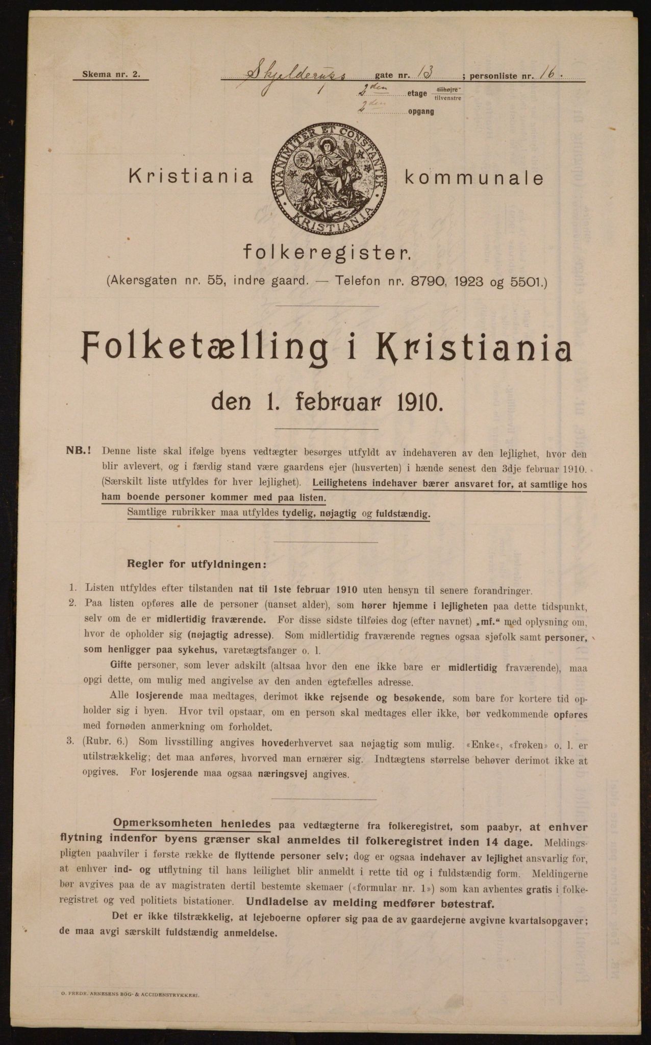 OBA, Kommunal folketelling 1.2.1910 for Kristiania, 1910, s. 91407