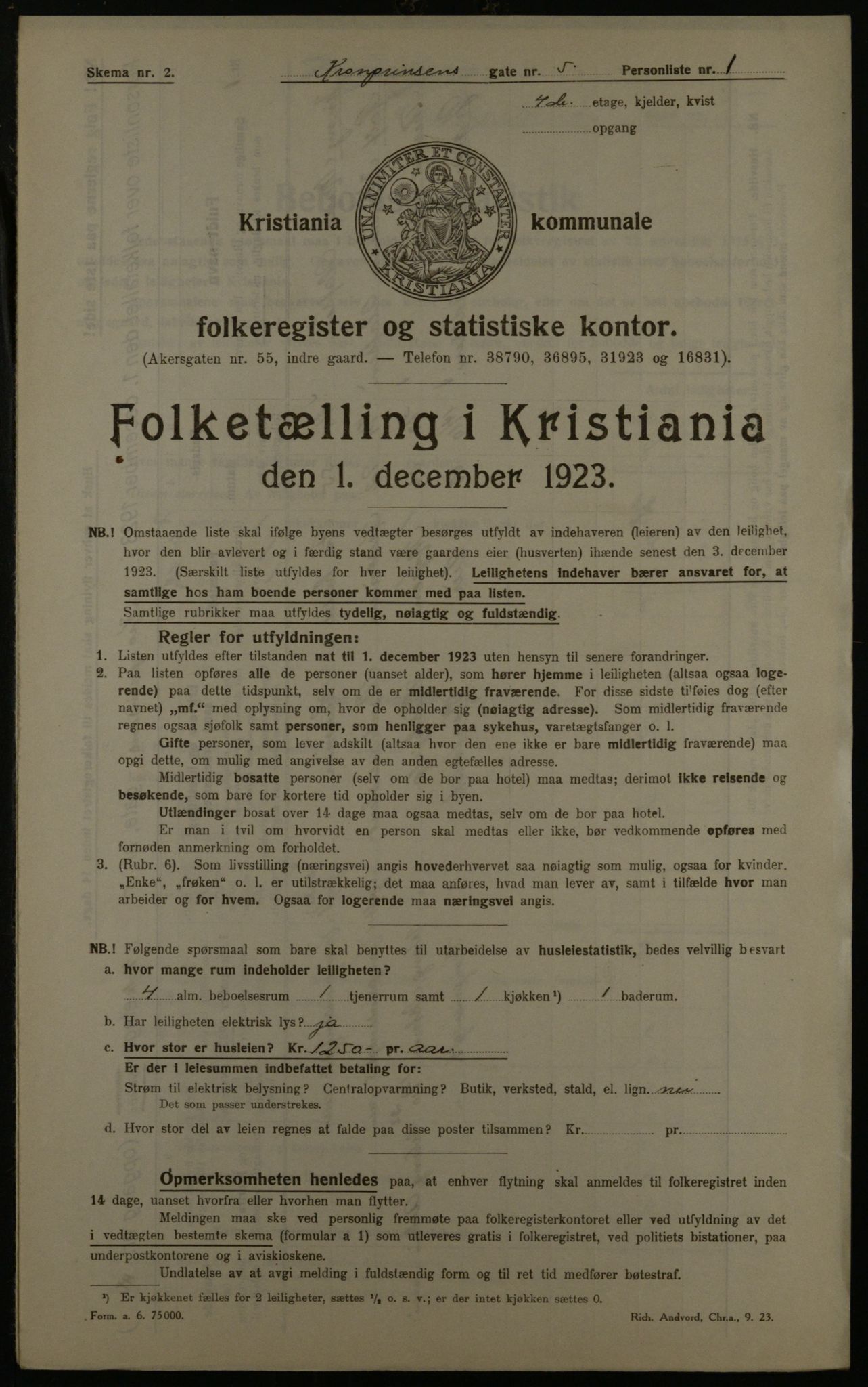 OBA, Kommunal folketelling 1.12.1923 for Kristiania, 1923, s. 61177