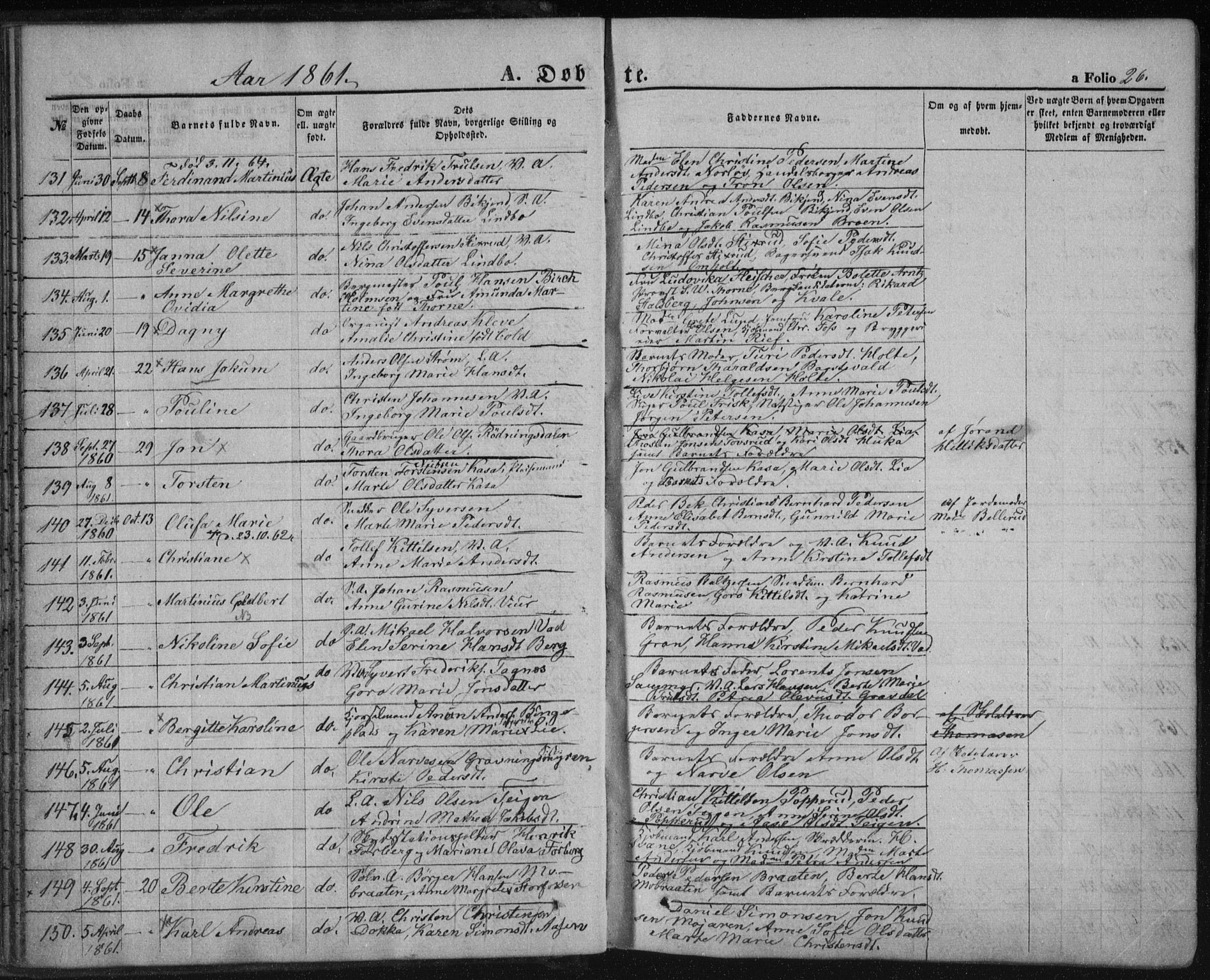 Kongsberg kirkebøker, AV/SAKO-A-22/F/Fa/L0010: Ministerialbok nr. I 10, 1859-1875, s. 26