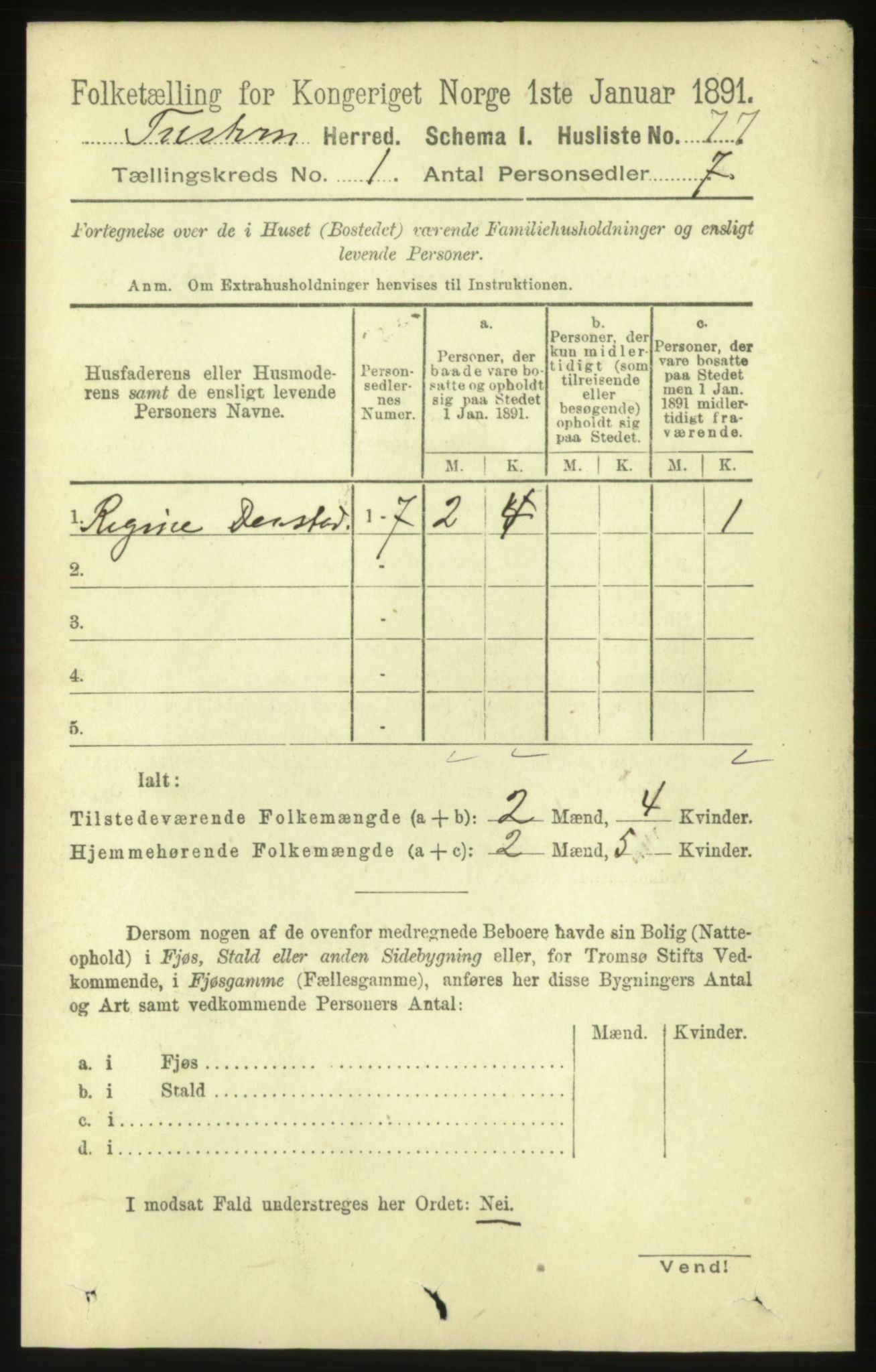 RA, Folketelling 1891 for 1572 Tustna herred, 1891, s. 98