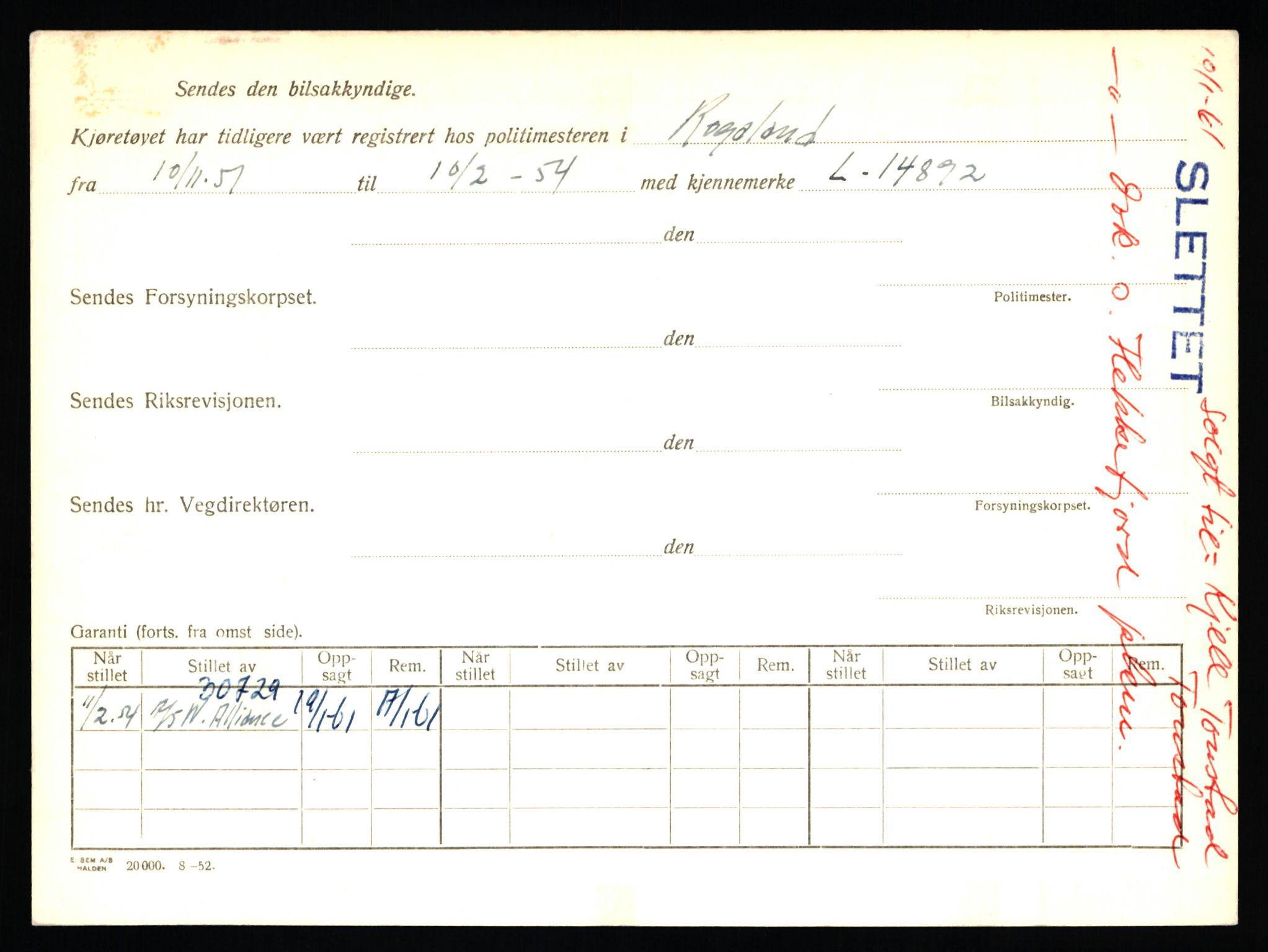 Stavanger trafikkstasjon, AV/SAST-A-101942/0/F/L0039: L-22300 - L-22799, 1930-1971, s. 276