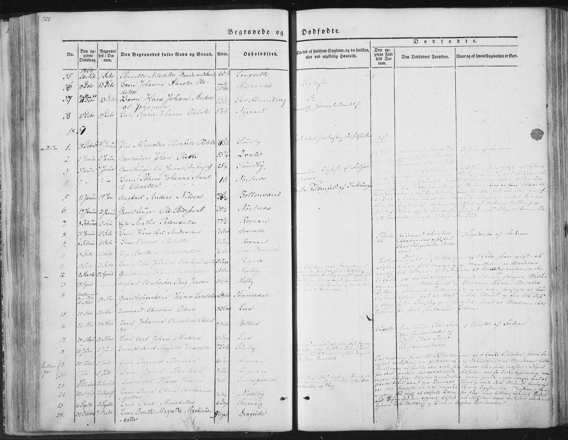 Ministerialprotokoller, klokkerbøker og fødselsregistre - Nordland, AV/SAT-A-1459/847/L0667: Ministerialbok nr. 847A07, 1842-1871, s. 322