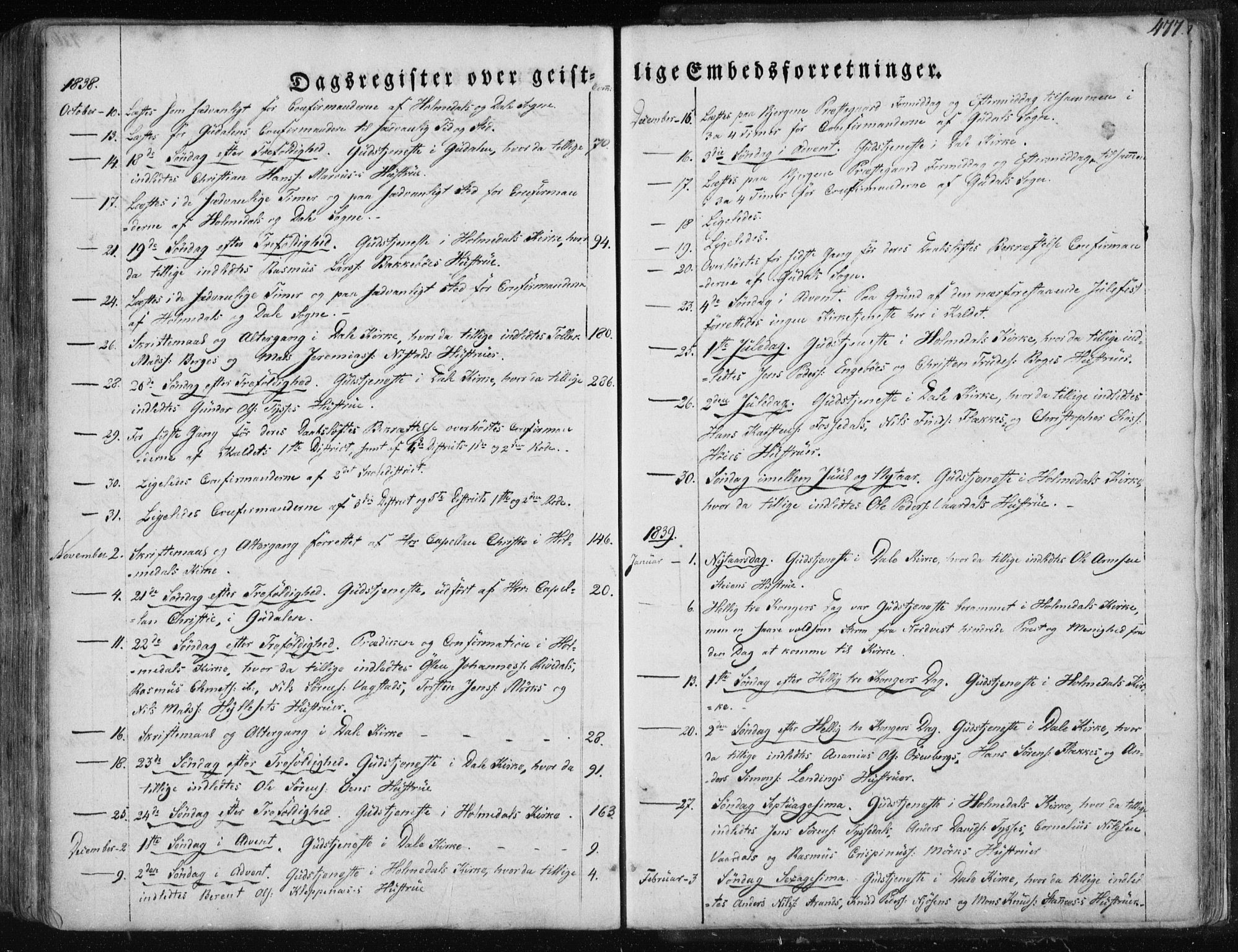 Fjaler sokneprestembete, AV/SAB-A-79801/H/Haa/Haaa/L0006: Ministerialbok nr. A 6, 1835-1884, s. 477