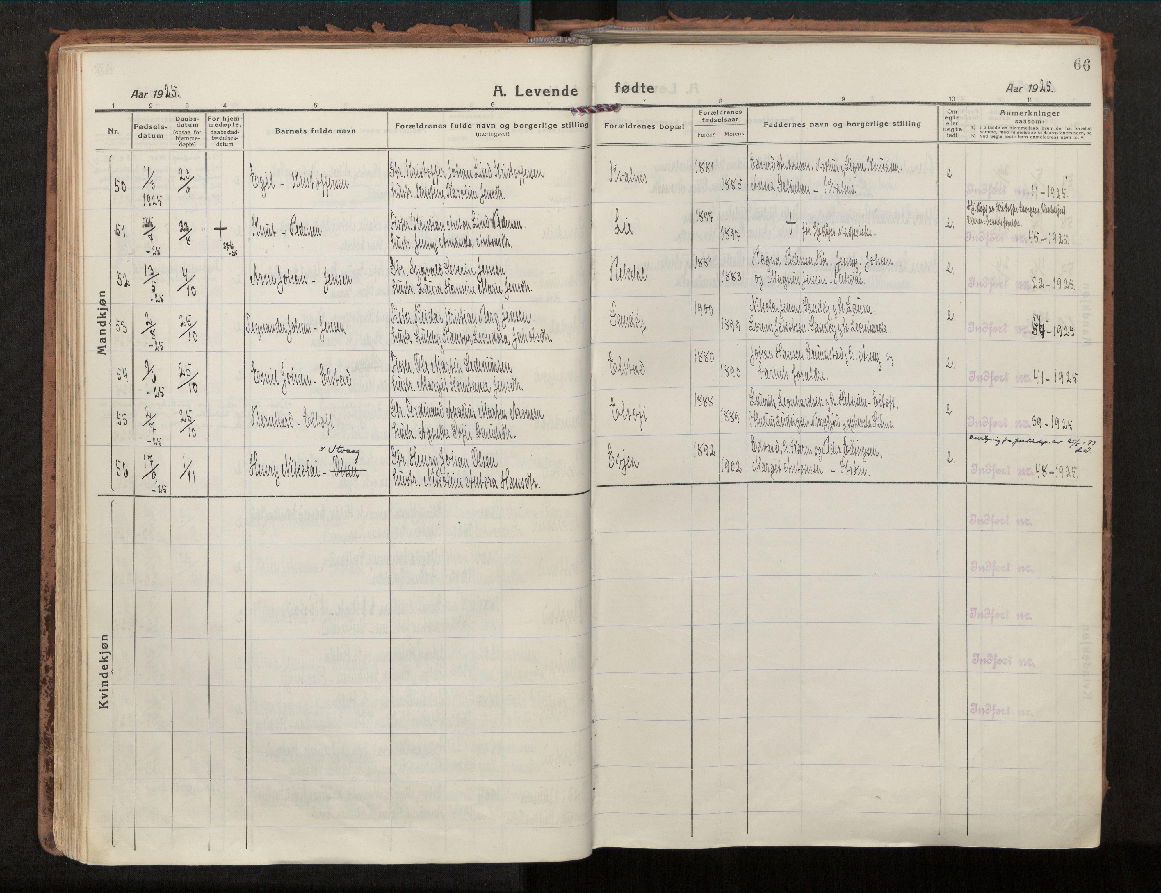 Ministerialprotokoller, klokkerbøker og fødselsregistre - Nordland, AV/SAT-A-1459/880/L1136: Ministerialbok nr. 880A10, 1919-1927, s. 66