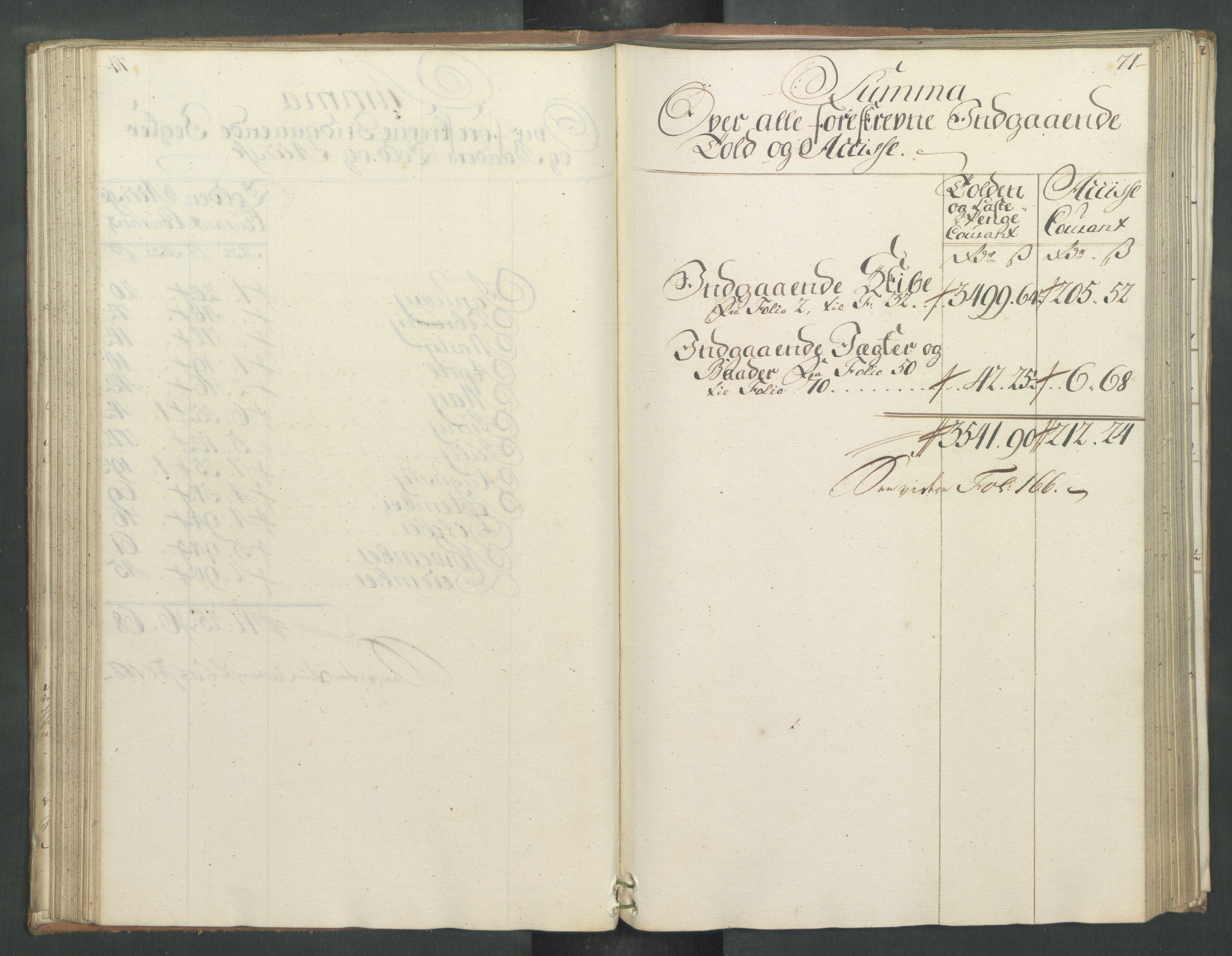 Generaltollkammeret, tollregnskaper, AV/RA-EA-5490/R32/L0019/0001: Tollregnskaper Kristiansund / Hovedtollbok, 1762, s. 70b-71a