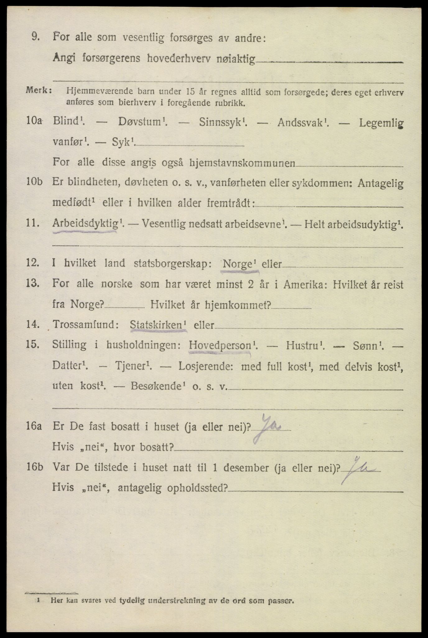 SAK, Folketelling 1920 for 0936 Hornnes herred, 1920, s. 2616