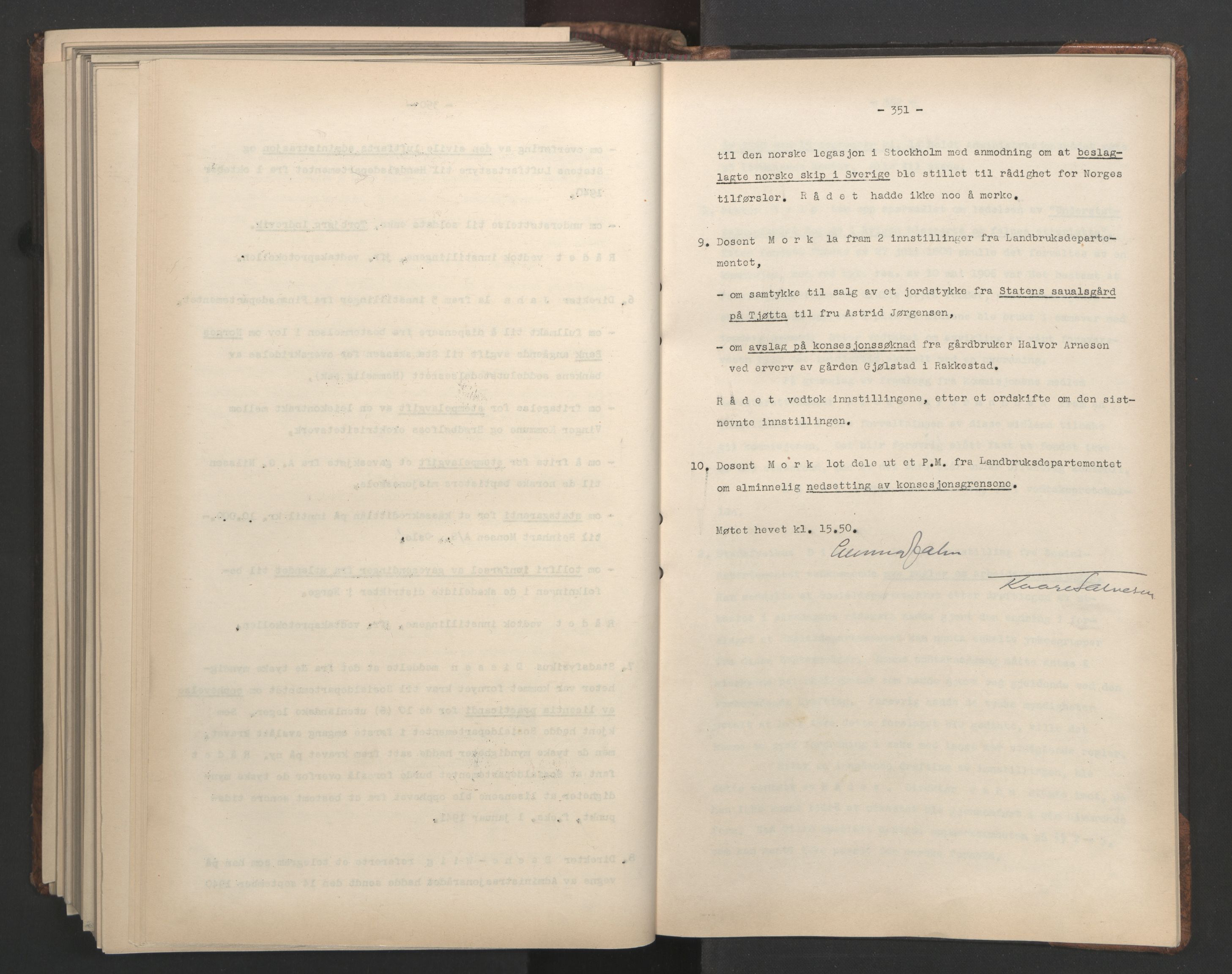 Administrasjonsrådet, AV/RA-S-1004/A/L0001: Møteprotokoll med tillegg 15/4-25/9, 1940, s. 351