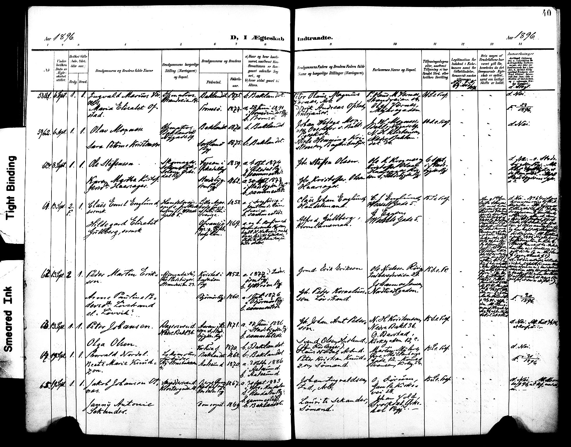 Ministerialprotokoller, klokkerbøker og fødselsregistre - Sør-Trøndelag, AV/SAT-A-1456/604/L0198: Ministerialbok nr. 604A19, 1893-1900, s. 40