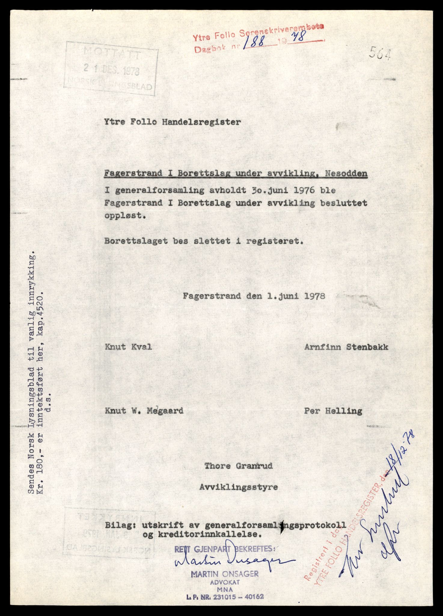 Ytre Follo tingrett, SAT/A-10177/K/Kb/Kbb/L0006: Enkeltmannsforetak og aksjeselskap, Fa - Follo B, 1891-1989, s. 1