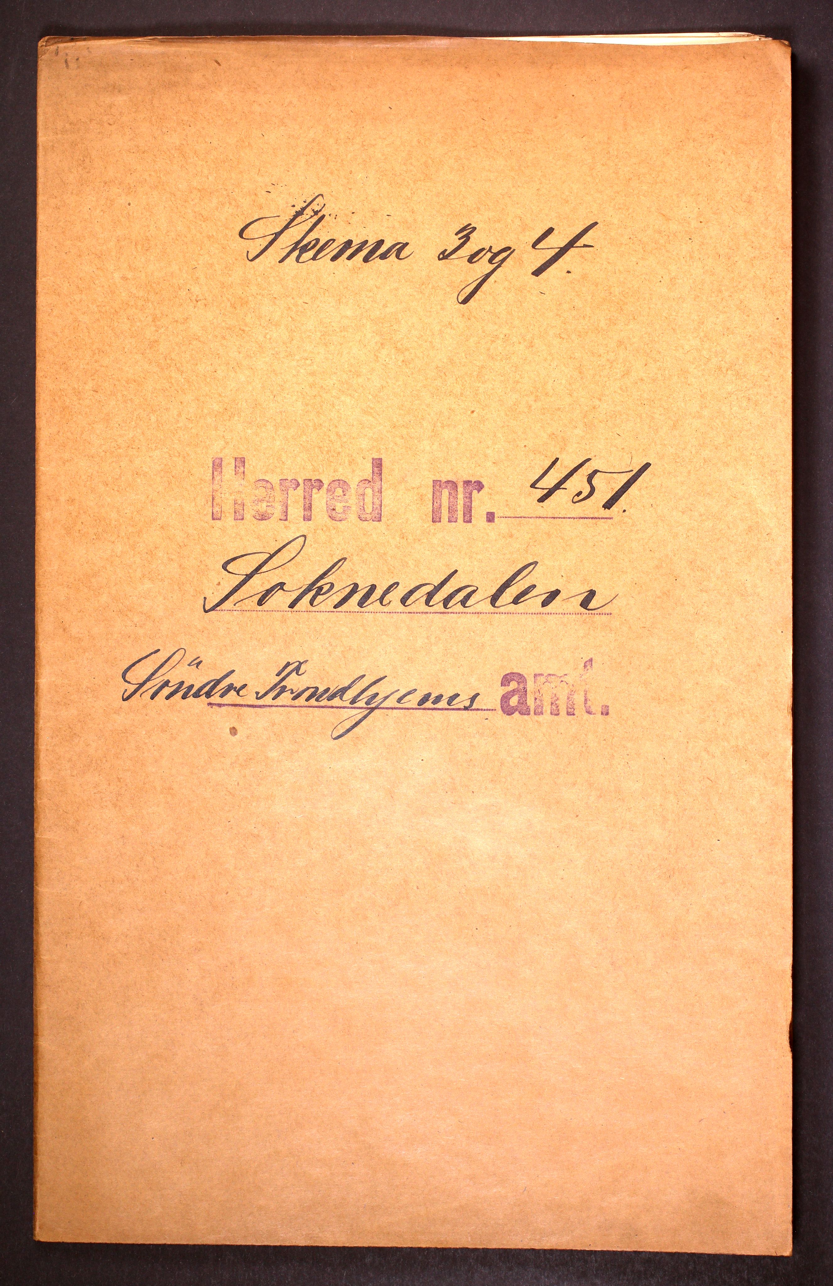 RA, Folketelling 1910 for 1649 Soknedal herred, 1910, s. 1
