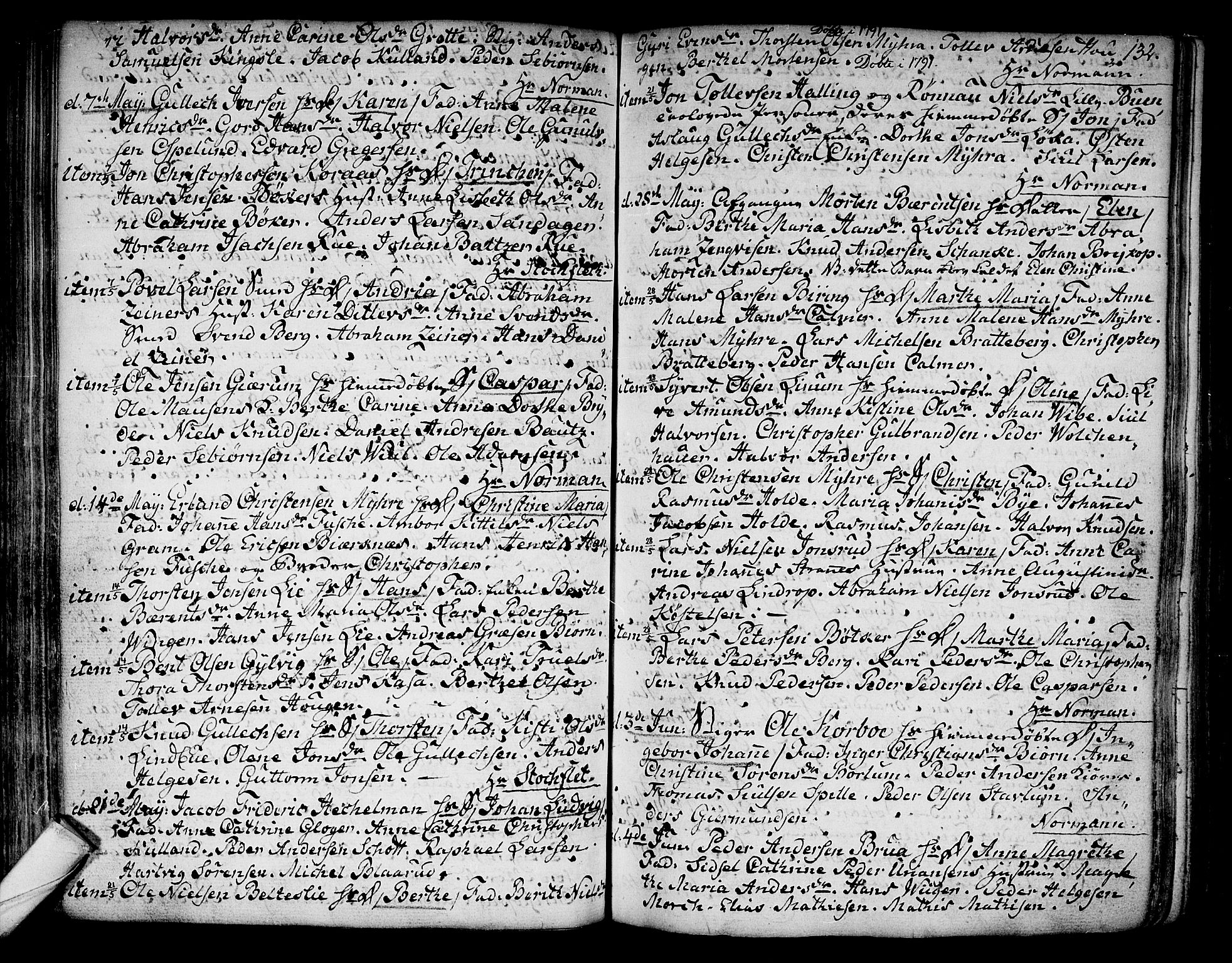Kongsberg kirkebøker, SAKO/A-22/F/Fa/L0006: Ministerialbok nr. I 6, 1783-1797, s. 132